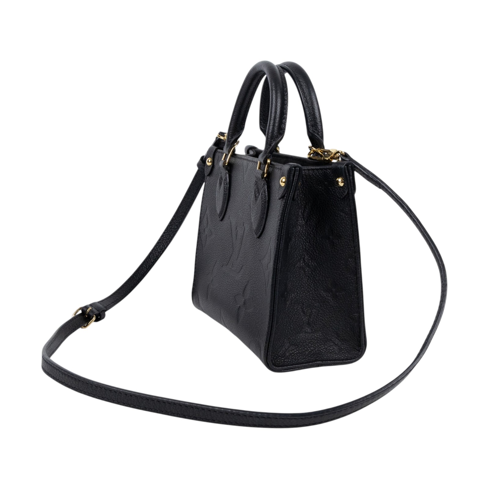 路易威登 LOUIS VUITTON OnTheGo BB 迷你 手提袋 單肩包 黑色 M46993 晶片款  背帶/防塵袋/原廠盒子/香港購買證明正本