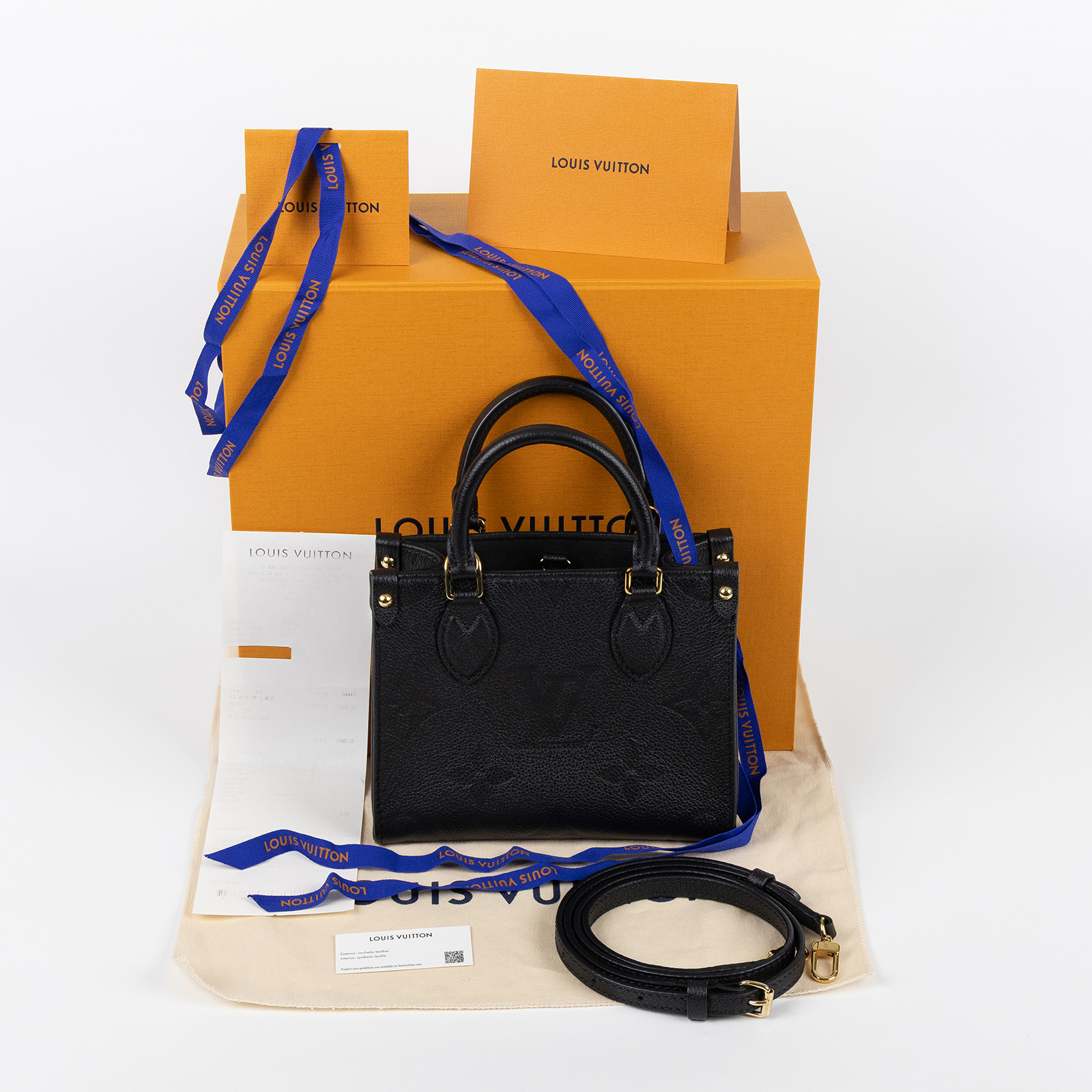 路易威登 LOUIS VUITTON OnTheGo BB 迷你 手提袋 單肩包 黑色 M46993 晶片款  背帶/防塵袋/原廠盒子/香港購買證明正本