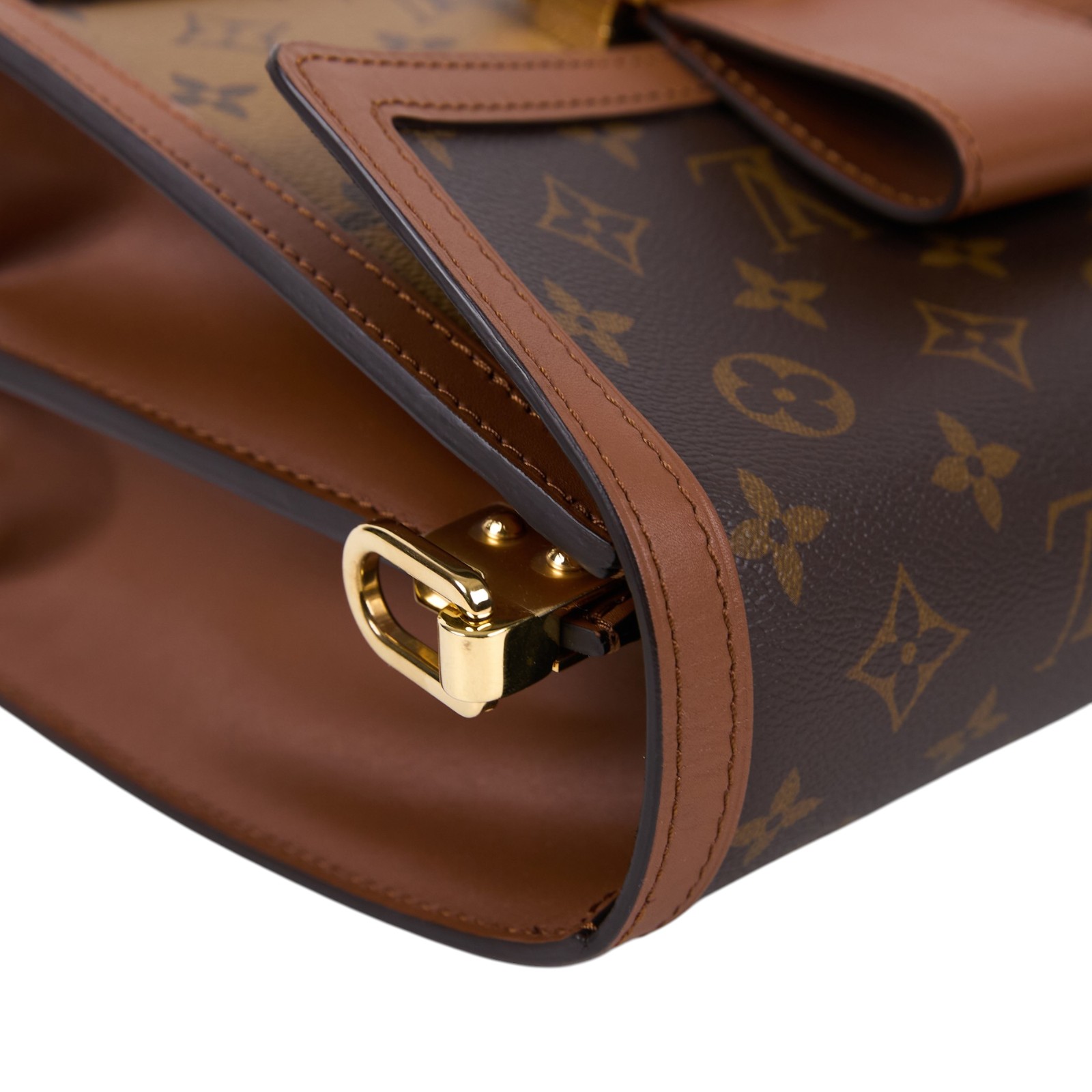 路易威登 LOUIS VUITTON Dauphine MM 手提包 雙色翻蓋斜背 鏈帶包 M44391  背帶2/防塵袋/原廠盒子/購買證明正本