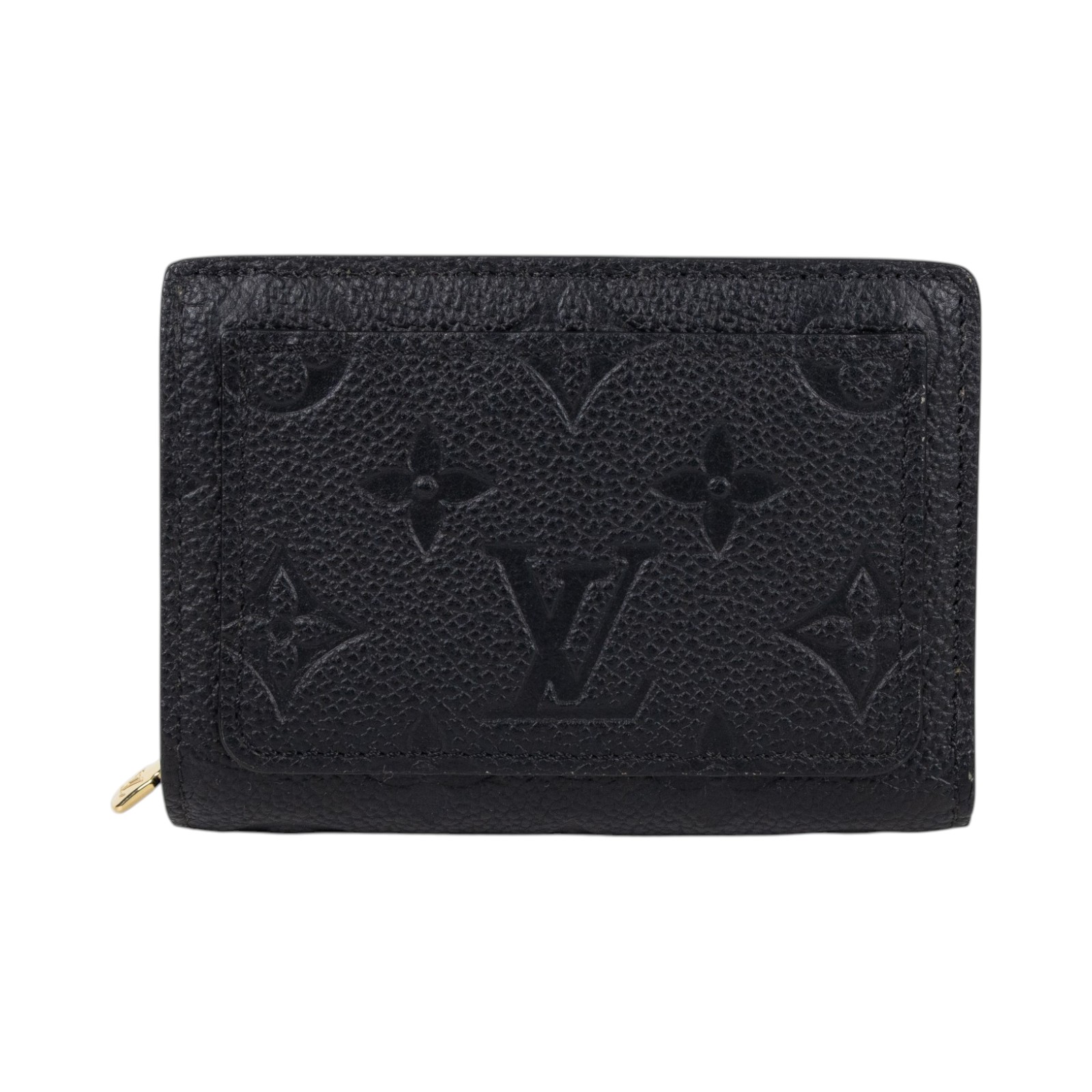 路易威登 LOUIS VUITTON Cléa 柔軟粒面壓花牛皮 錢包 短夾 黑色 M80151 晶片款 黑原花壓紋CLEA對折短夾 防塵袋