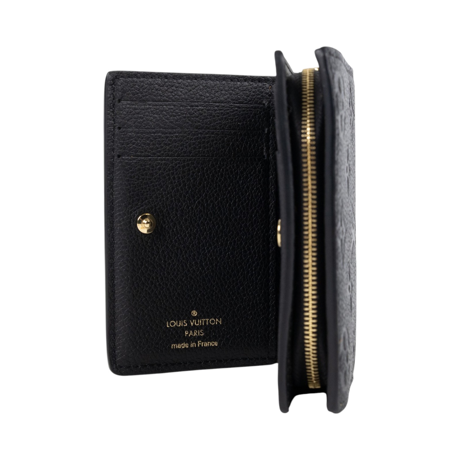 路易威登 LOUIS VUITTON Cléa 柔軟粒面壓花牛皮 錢包 短夾 黑色 M80151 晶片款 黑原花壓紋CLEA對折短夾 防塵袋