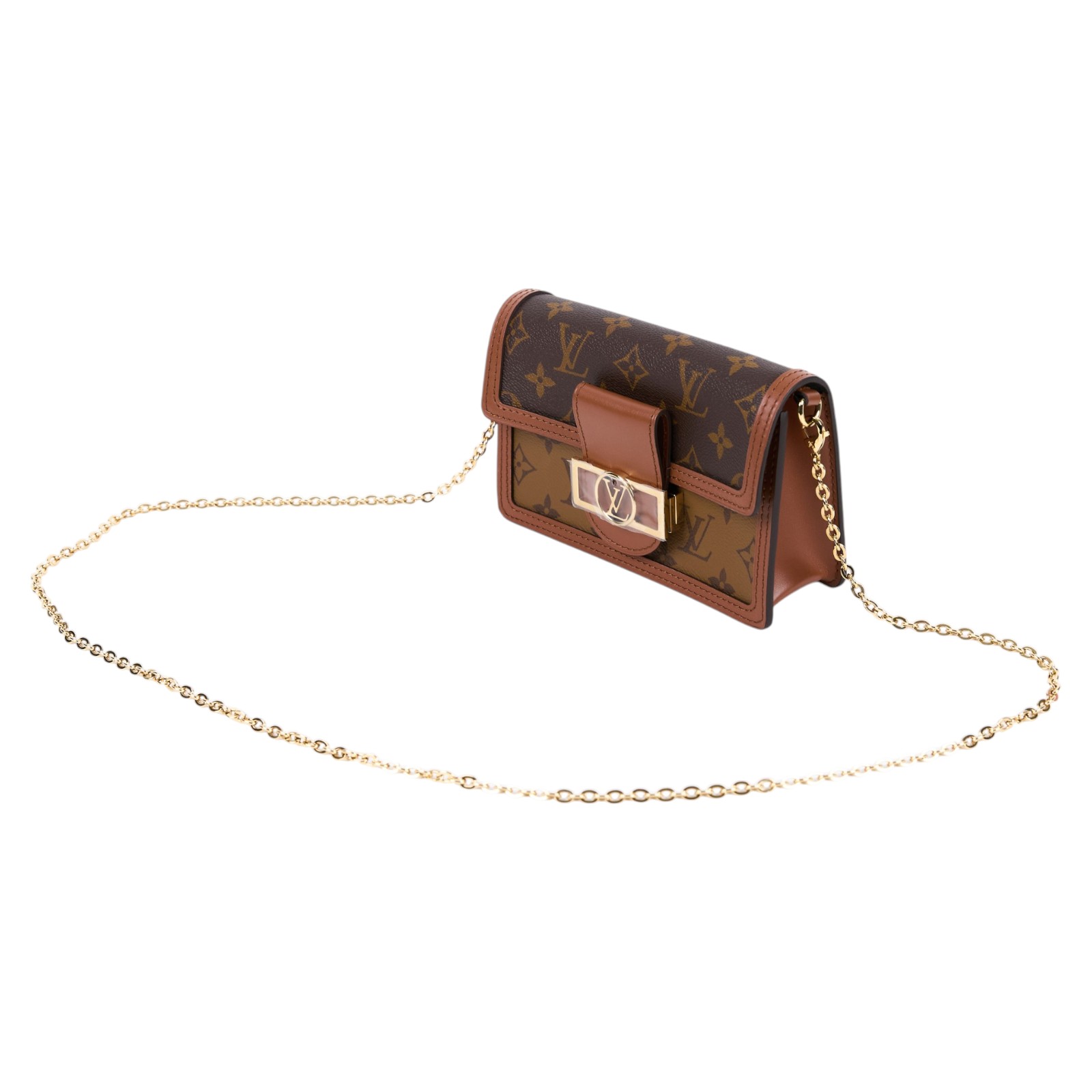 路易威登 LOUIS VUITTON Dauphine 鏈帶錢包 M68746 晶片款 原花DAUPHINE WOC 背帶/防塵袋/原廠盒子/購買證明正本