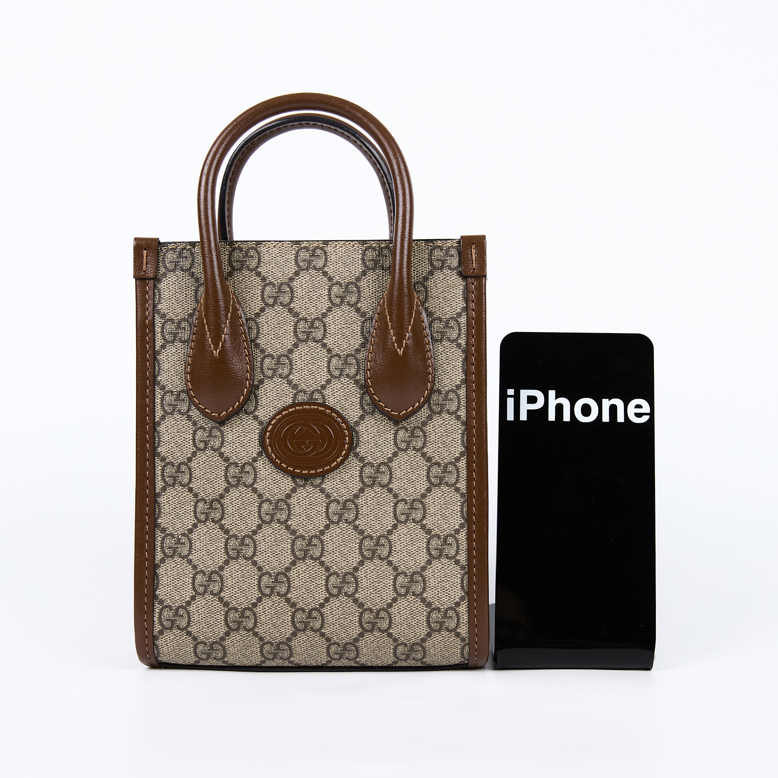 古馳 GUCCI Interlocking G 迷你 手提袋 671623 92TCG 咖INTERLOCKING琴譜包 防塵袋/背帶/購買證明