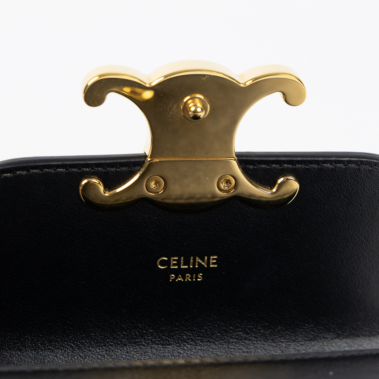 思琳 CELINE Claude 亮澤牛皮革 迷你 手袋 10I513DPV 黑MINI CLAUDE 防塵袋/原廠盒子/購買證明正本/背帶
