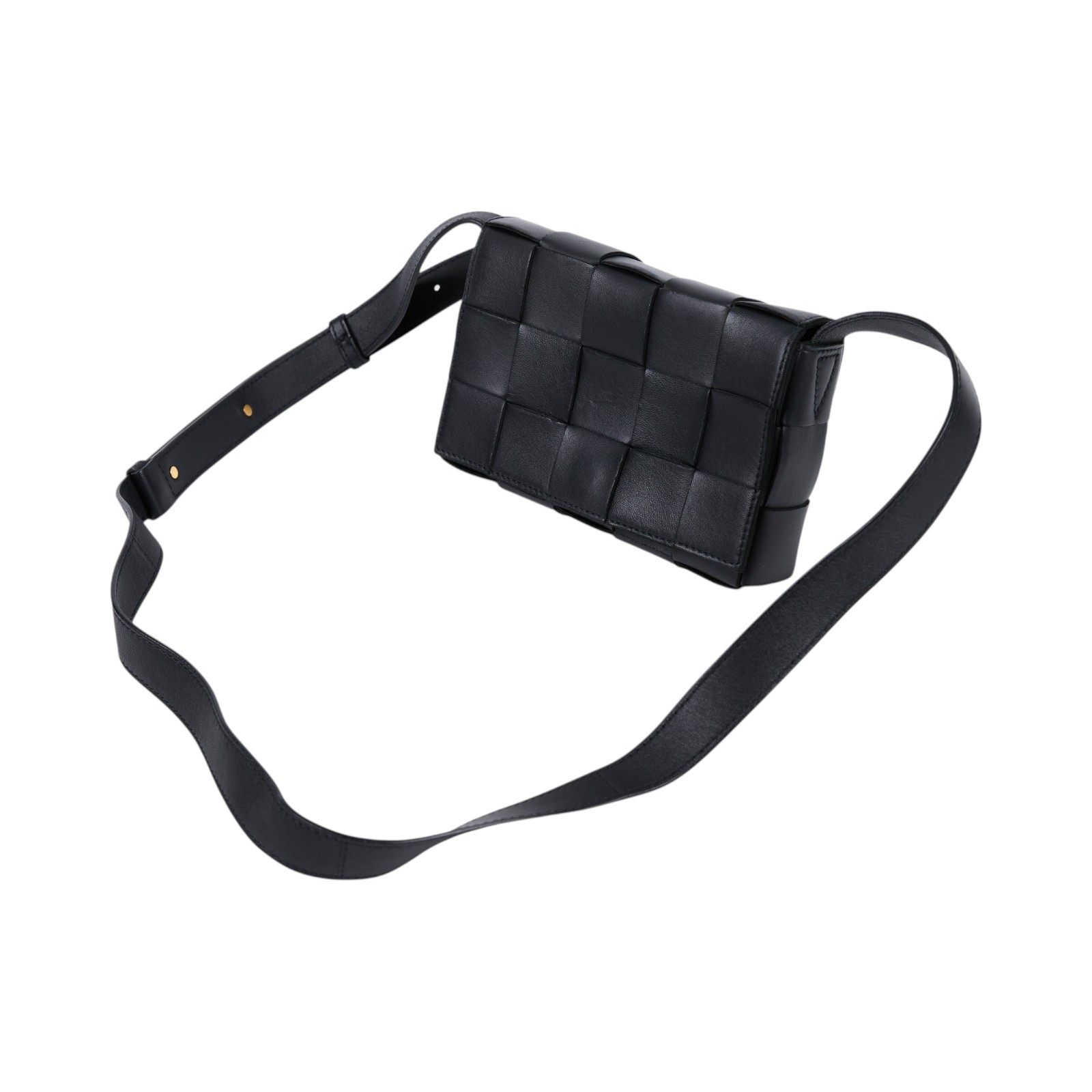 寶緹嘉 BOTTEGA VENETA Small Cassette 編織包 730848VMAY1 黑CASSETTE 5x3 防塵袋/購買證明正本