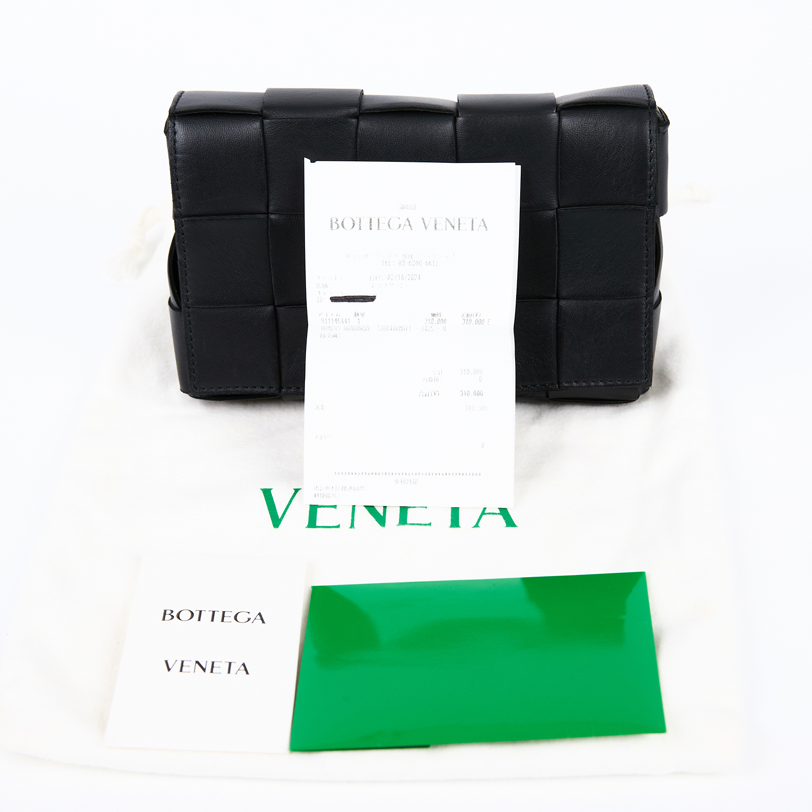 寶緹嘉 BOTTEGA VENETA Small Cassette 編織包 730848VMAY1 黑CASSETTE 5x3 防塵袋/購買證明正本