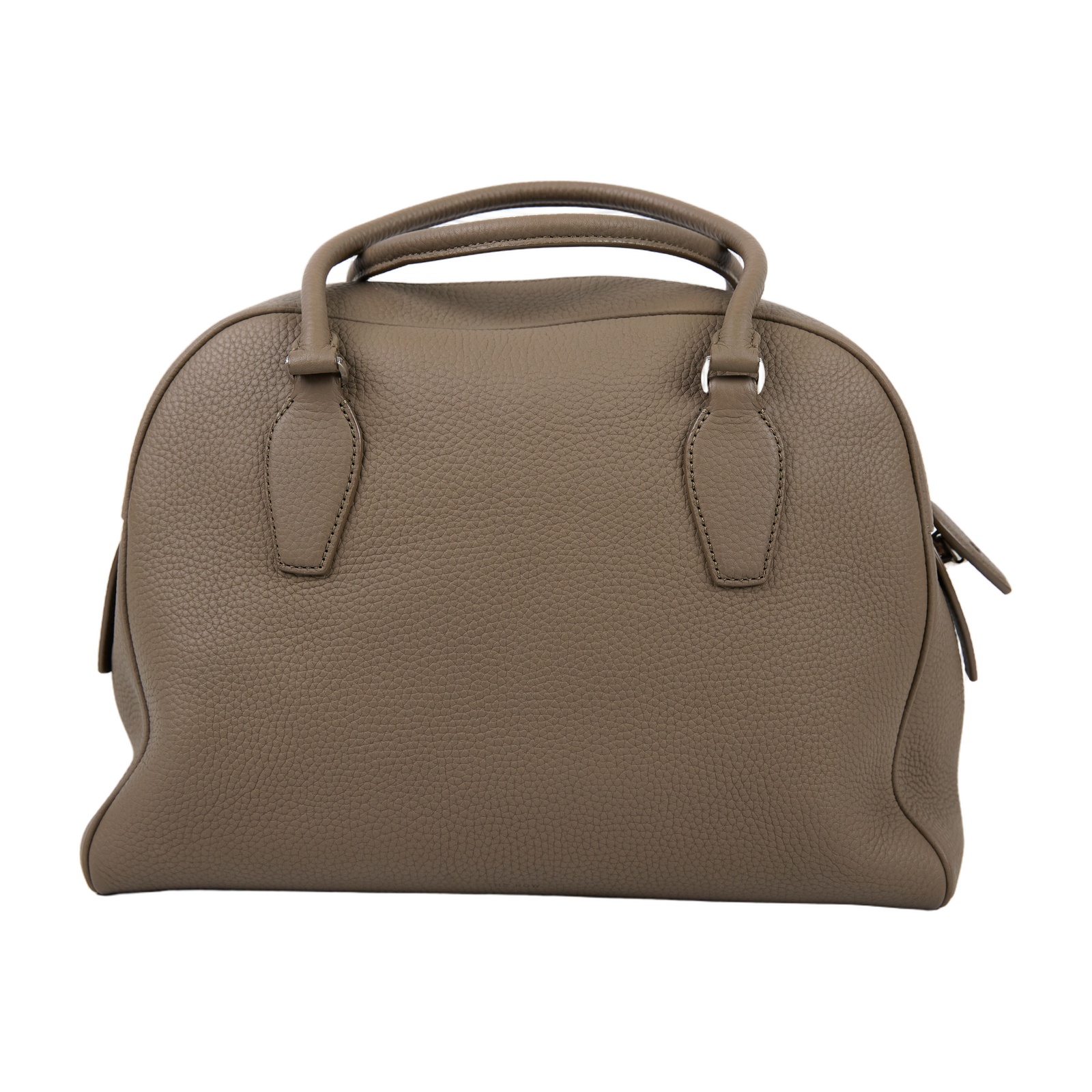 安靜奢華主義 THE ROW India 12 Bag 保齡球袋 手提包 W1595L133 煙灰褐INDIA手提包 防塵袋/鎖組