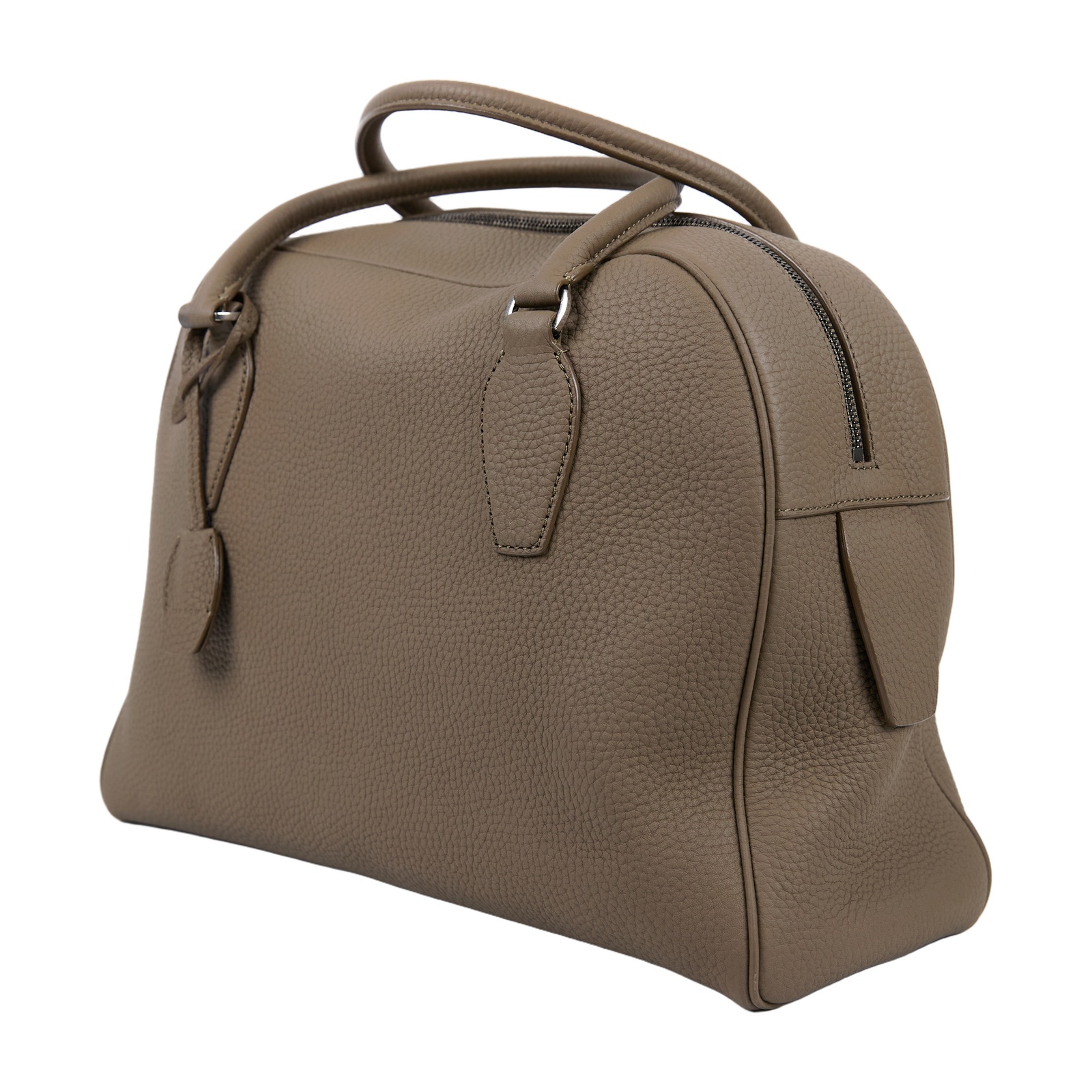 安靜奢華主義 THE ROW India 12 Bag 保齡球袋 手提包 W1595L133 煙灰褐INDIA手提包 防塵袋/鎖組