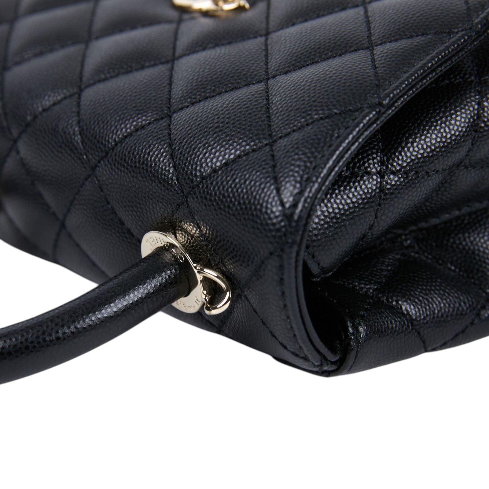 香奈兒 CHANEL Handle 迷你 手提 口蓋包 AS2215 晶片款 黑荔枝 COCO HANDLE MINI 防塵袋/背帶