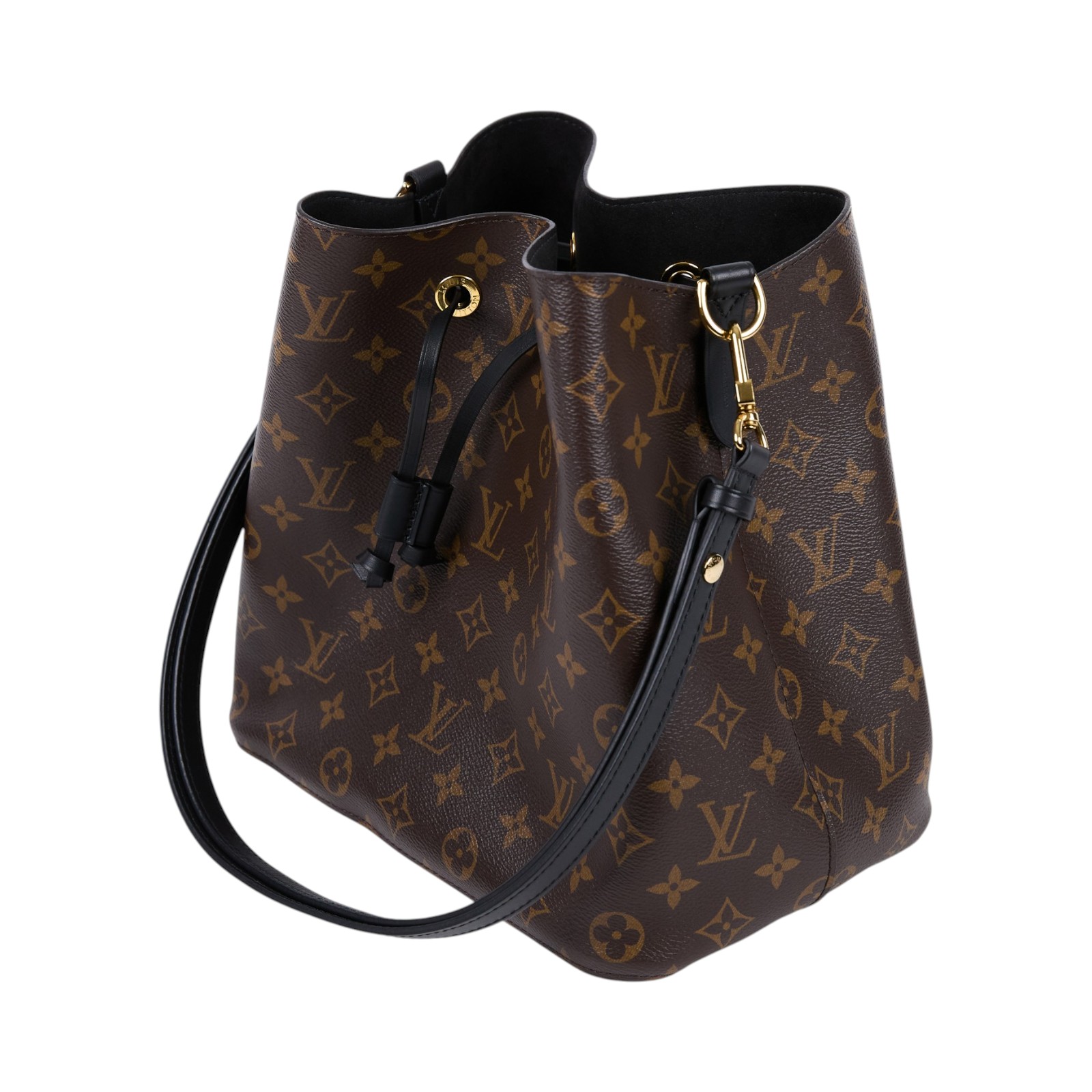路易威登 LOUIS VUITTON NéoNoé MM 經典帆布 肩背 水桶包 黑色 M44020 黑原花NÉONOÉ MM 背帶