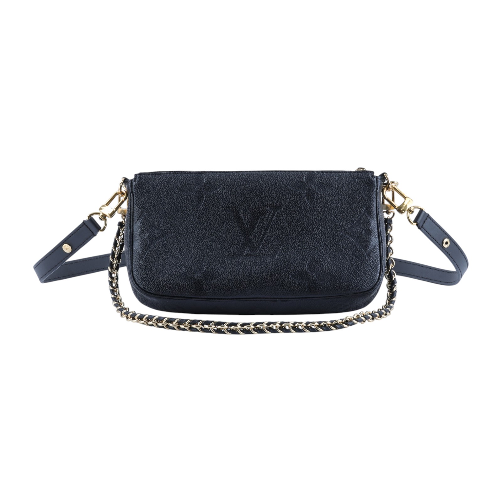 路易威登 LOUIS VUITTON Multi Pochette Accessoires 壓花牛皮 混合式 斜背袋 M80399 晶片款  防塵袋/背帶2/購買證明正本