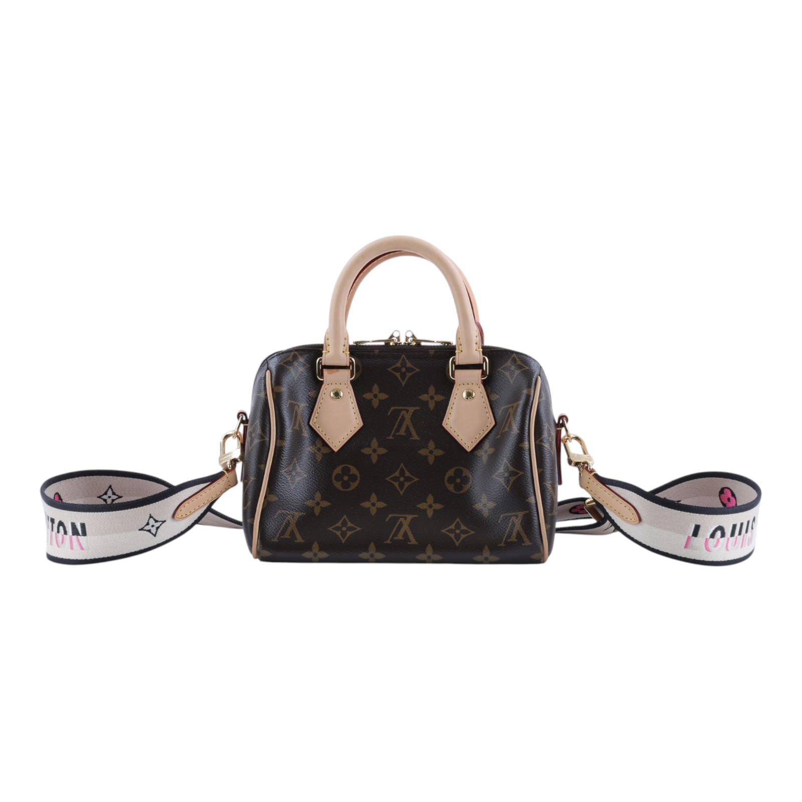 路易威登 LOUIS VUITTON Speedy Bandoulière  20 原花 手提 斜背 波士頓包 黑色 M46234 晶片款  防塵袋/背帶/鎖組