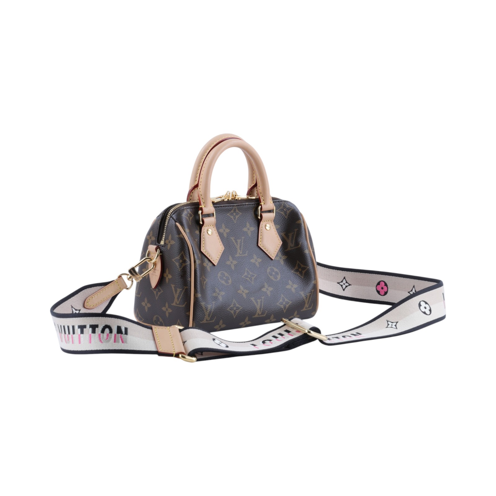 路易威登 LOUIS VUITTON Speedy Bandoulière  20 原花 手提 斜背 波士頓包 黑色 M46234 晶片款  防塵袋/背帶/鎖組