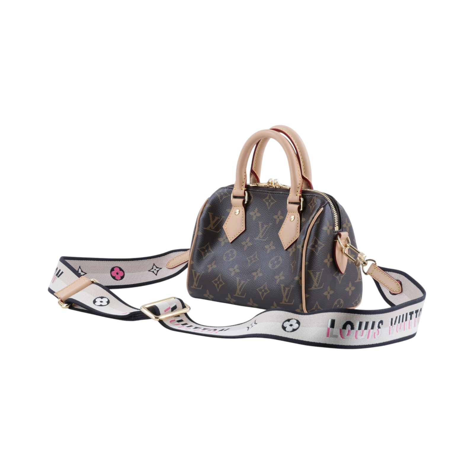 路易威登 LOUIS VUITTON Speedy Bandoulière  20 原花 手提 斜背 波士頓包 黑色 M46234 晶片款  防塵袋/背帶/鎖組