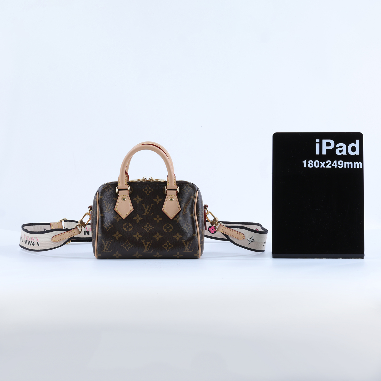 路易威登 LOUIS VUITTON Speedy Bandoulière  20 原花 手提 斜背 波士頓包 黑色 M46234 晶片款  防塵袋/背帶/鎖組