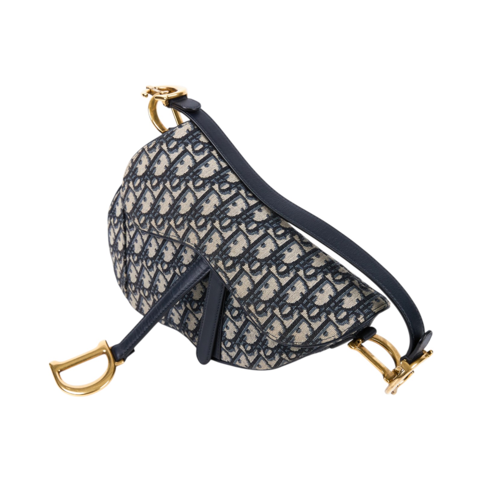 迪奧 CHRISTIAN DIOR Saddle 馬鞍袋  M0455CTZQ 藍緹花SADDLE 原廠盒子