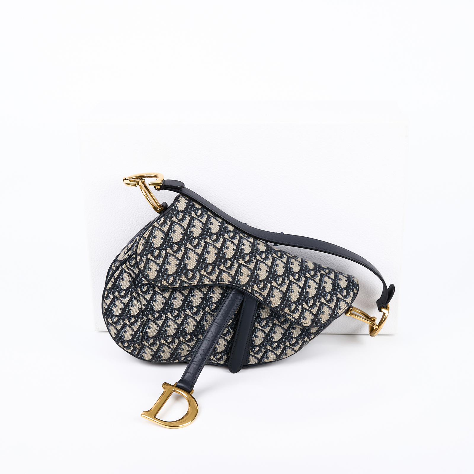 迪奧 CHRISTIAN DIOR Saddle 馬鞍袋  M0455CTZQ 藍緹花SADDLE 原廠盒子