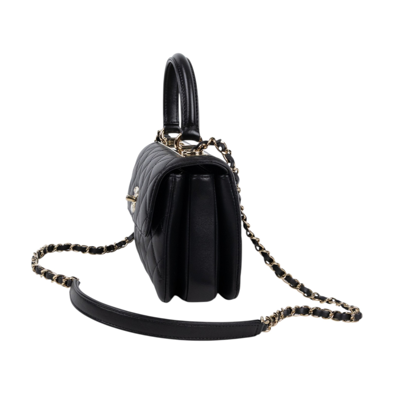 香奈兒 CHANEL Handle CC 迷你 手把 口蓋包 AS4654 Y60767 晶片款 黑羊TRENDY CC MINI 防塵袋/購買證明正本