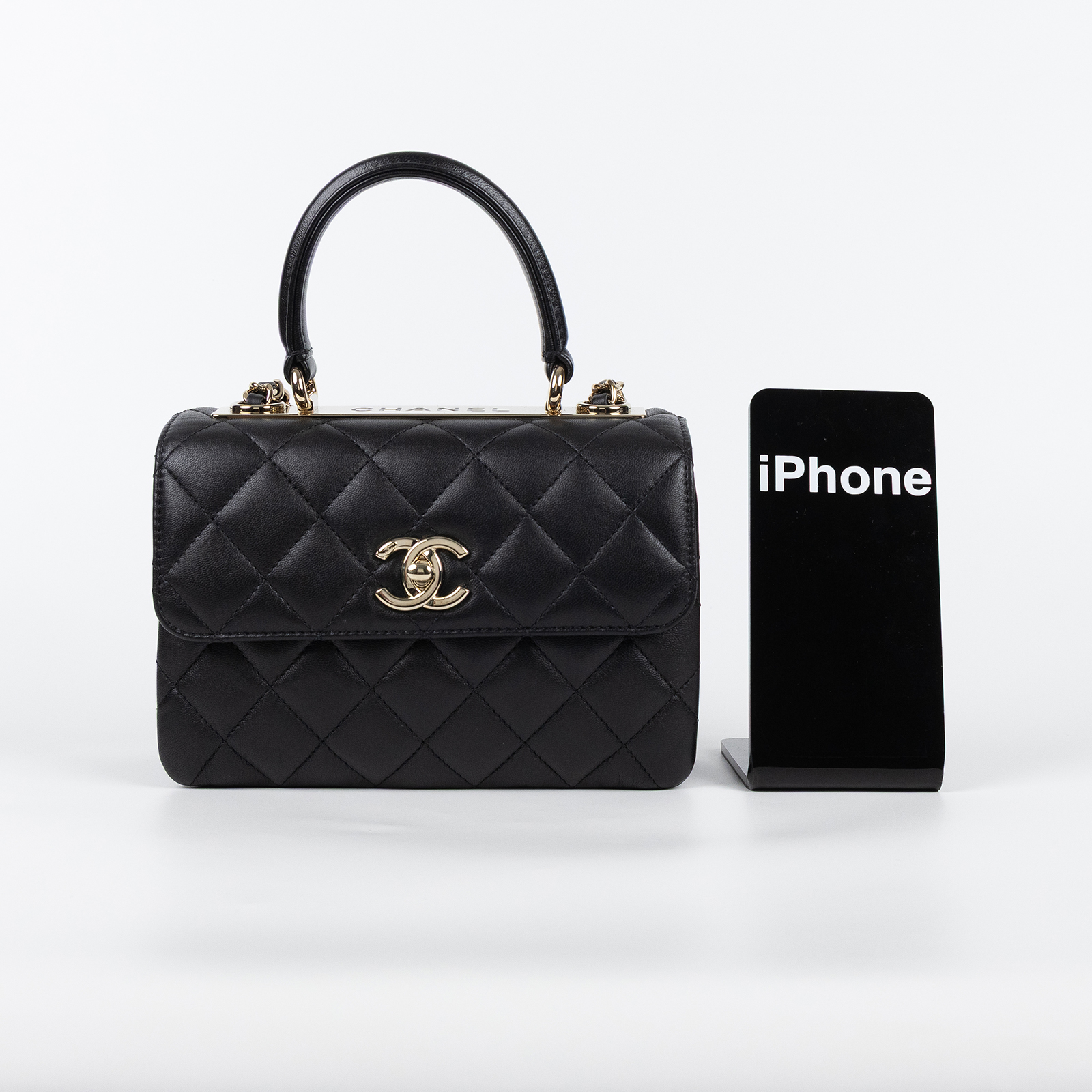 香奈兒 CHANEL Handle CC 迷你 手把 口蓋包 AS4654 Y60767 晶片款 黑羊TRENDY CC MINI 防塵袋/購買證明正本