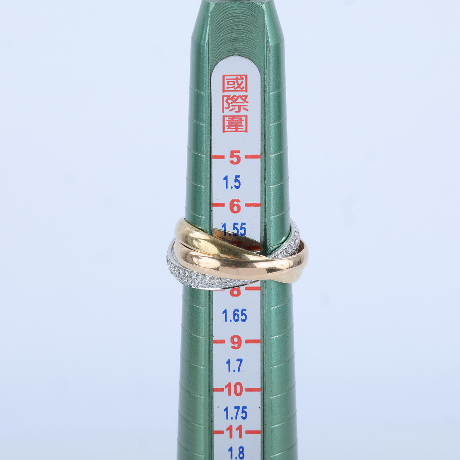 卡地亞 CARTIER Trinity 戒指 鑽石 小型款 B4086048 Trinity 鑽圈三環戒指#48 原廠盒子2/保書
