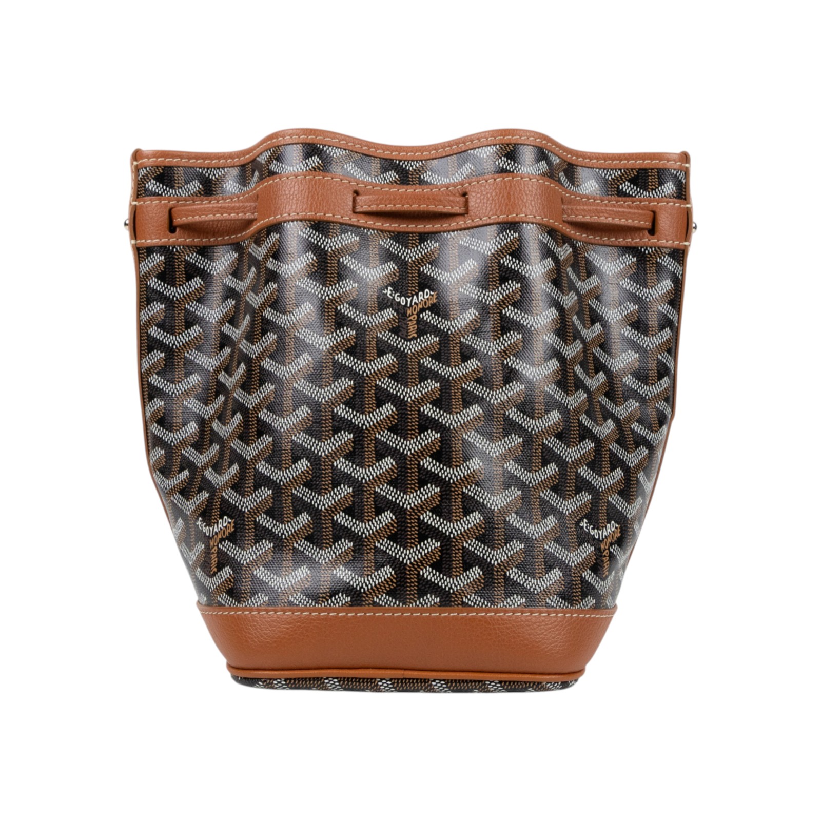 高雅德 GOYARD Petit Flot Bucket PM Bag 水桶包 PEFLOTPMLTY 棕 PETIT FLOT 水桶包 防塵袋/購買證明正本