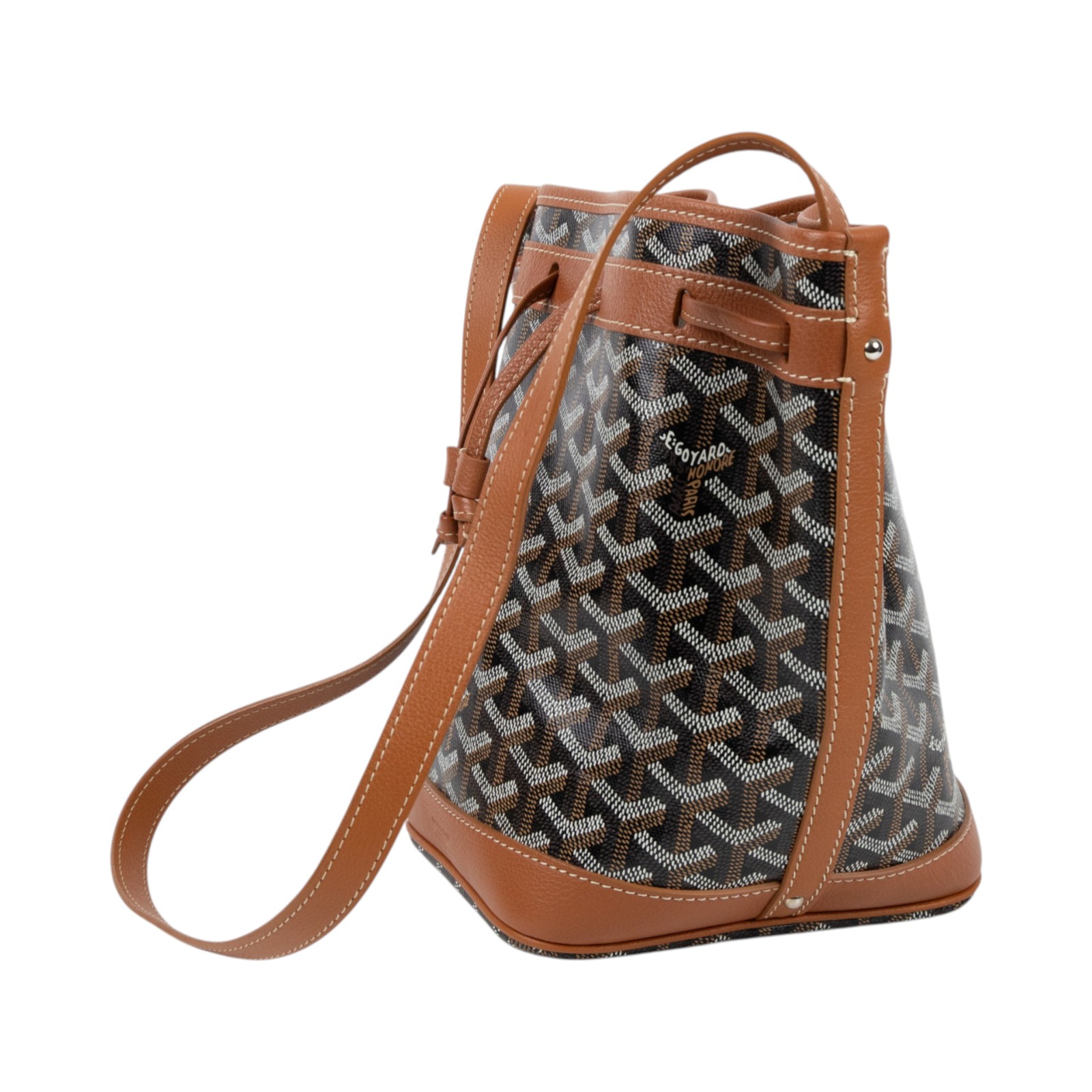 高雅德 GOYARD Petit Flot Bucket PM Bag 水桶包 PEFLOTPMLTY 棕 PETIT FLOT 水桶包 防塵袋/購買證明正本