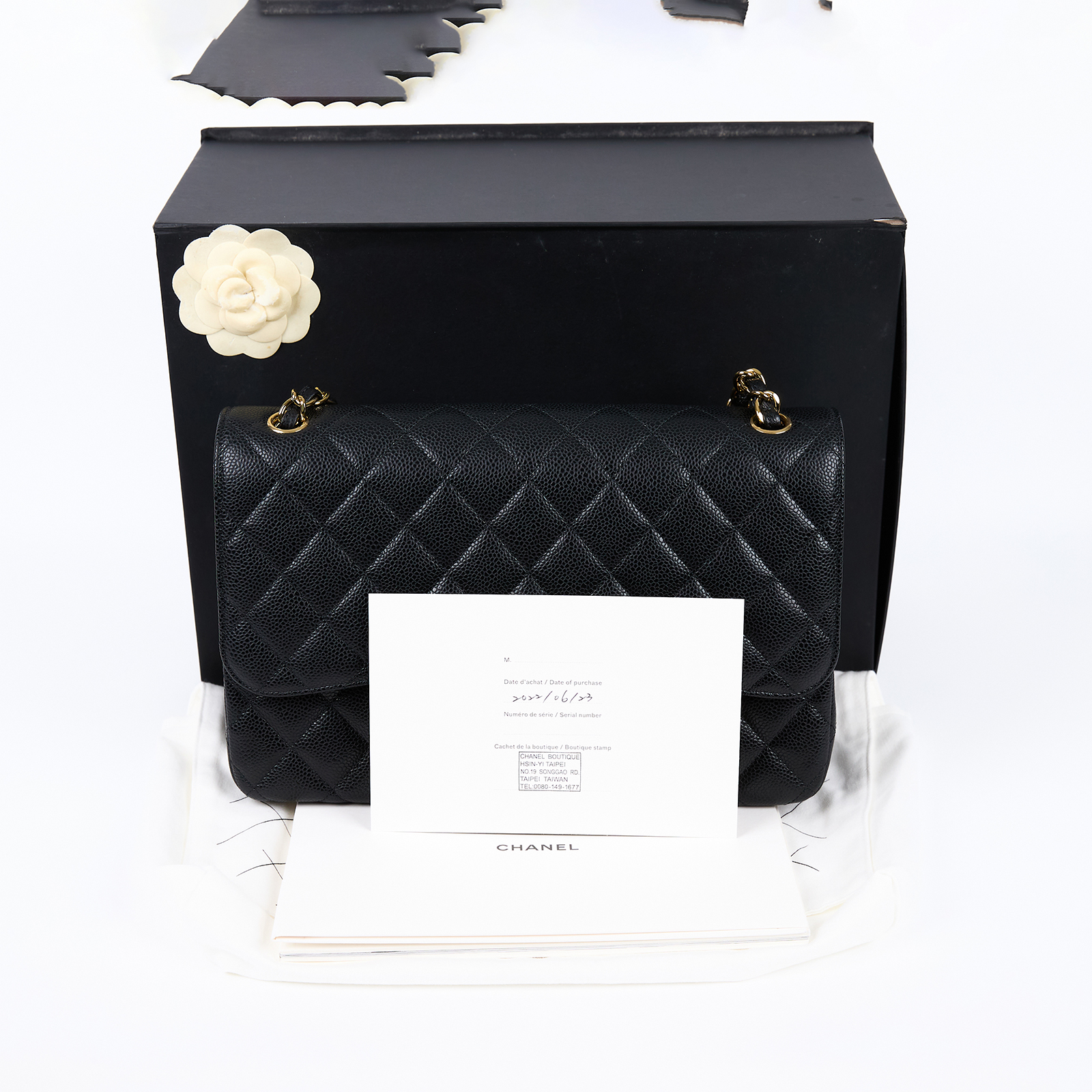 香奈兒 CHANEL CF 經典 大型 口蓋包 A58600 晶片款 黑金荔枝COCO 30 原廠盒子/防塵袋