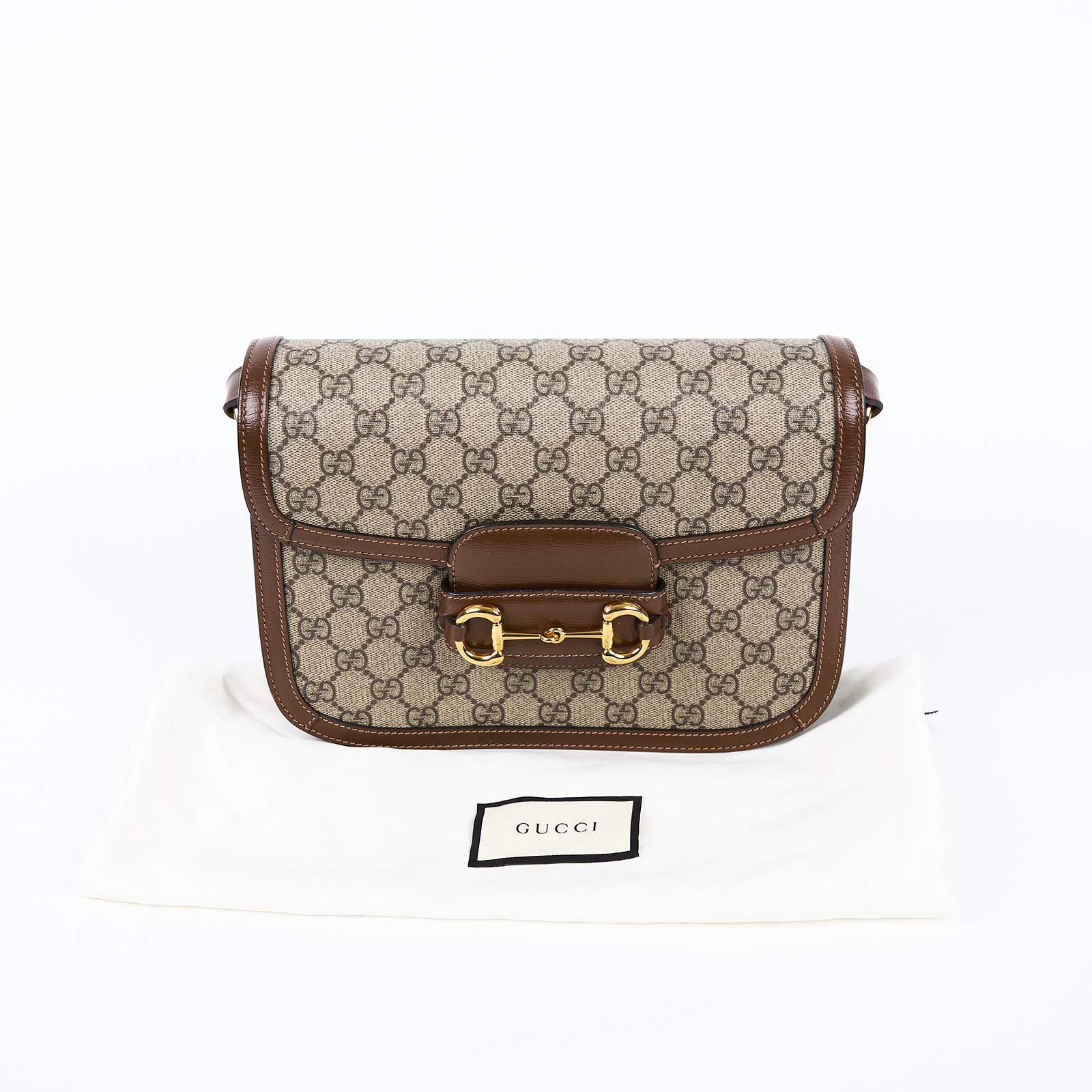 古馳 GUCCI 1955 馬銜扣 肩揹袋 602204 92TCG 棕GG1955馬銜包 防塵袋