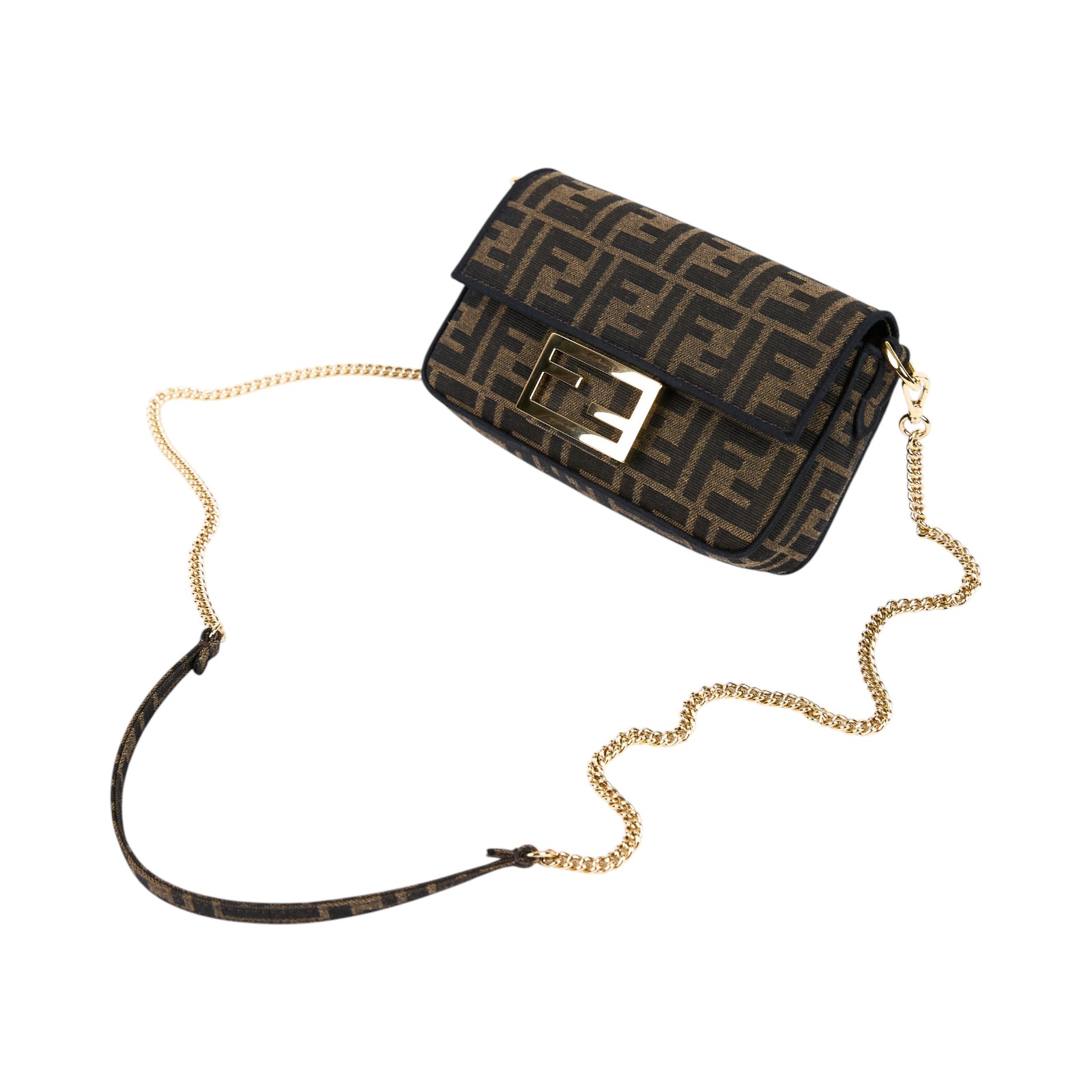 芬迪 FENDI Baguette FF 肩背包 手提包 8BS017A6V5 棕FF BAGUETTE MINI 原廠盒子/防塵袋/背帶