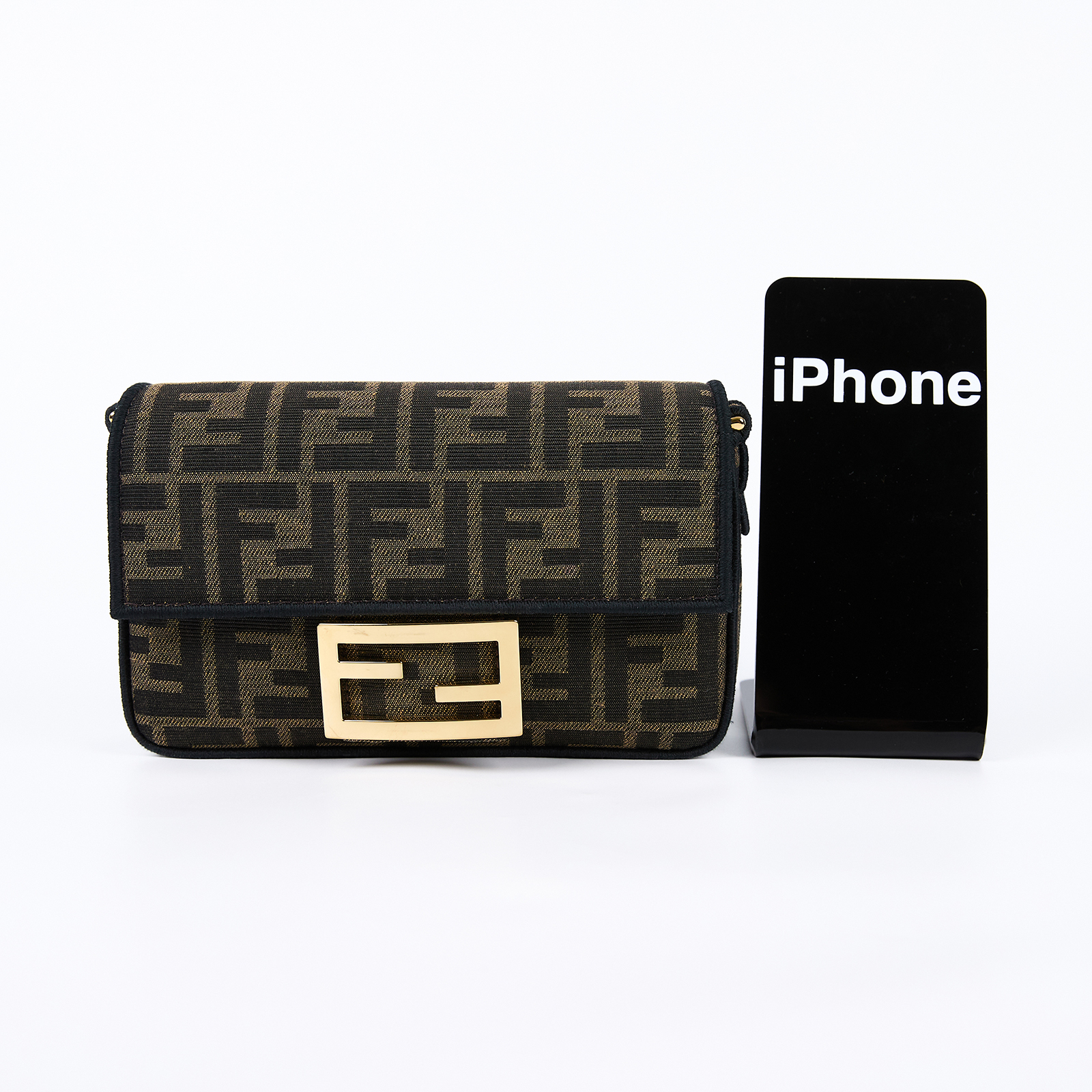 芬迪 FENDI Baguette FF 肩背包 手提包 8BS017A6V5 棕FF BAGUETTE MINI 原廠盒子/防塵袋/背帶