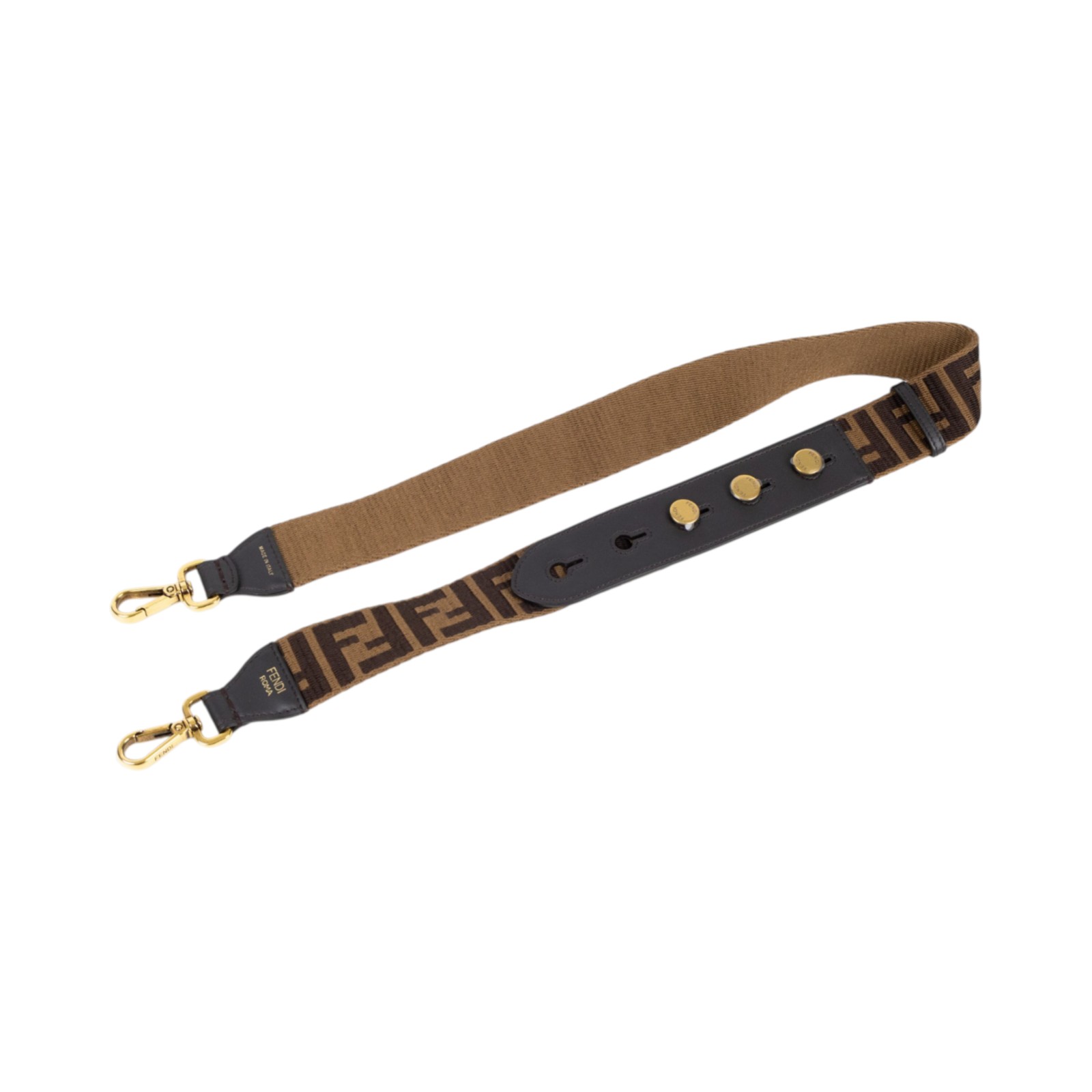 芬迪 FENDI Strap you 織物 肩背帶 8AV120A5KZ 棕FF帆布背帶 防塵袋