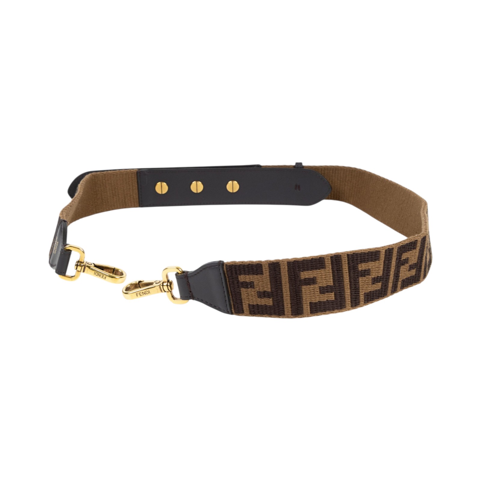 芬迪 FENDI Strap you 織物 肩背帶 8AV120A5KZ 棕FF帆布背帶 防塵袋