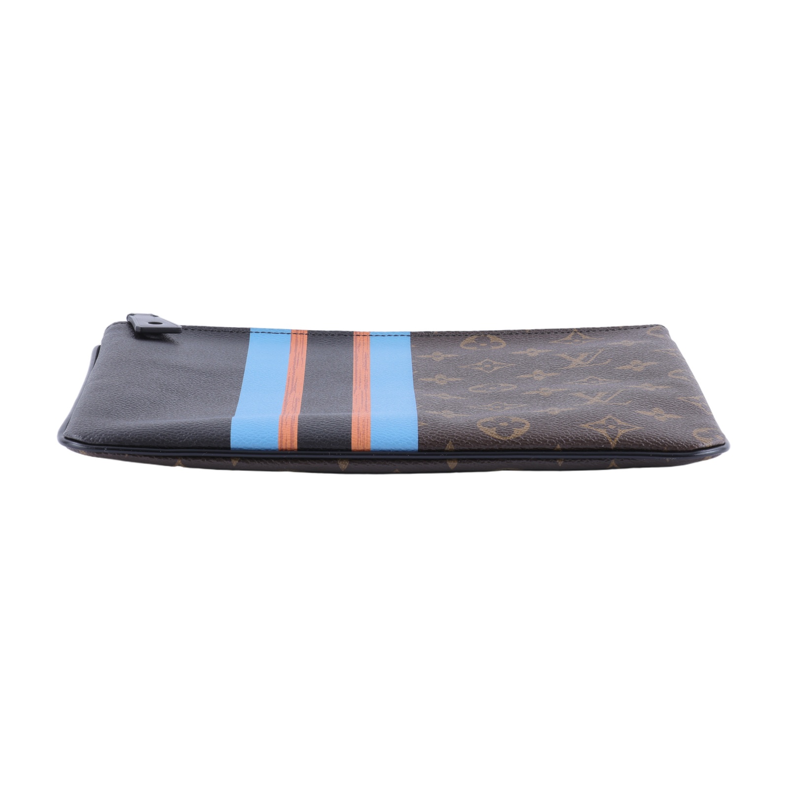 路易威登 LOUIS VUITTON Plate MM 手拿包 M62378 原花拼藍橘線條手拿包 防塵袋