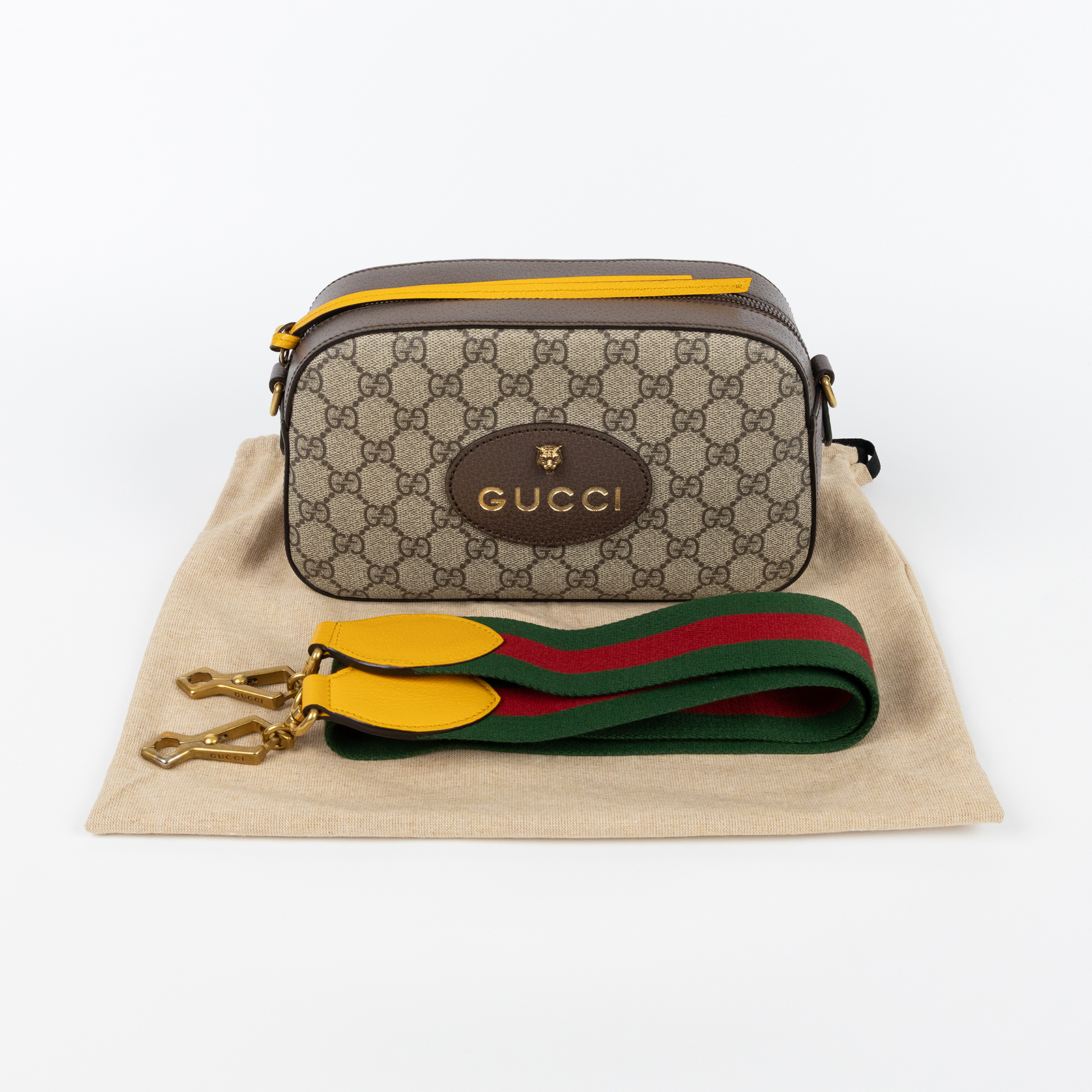 古馳 GUCCI GG 郵差袋 小型 476466 K9GVT 虎頭相機包 防塵袋/背帶