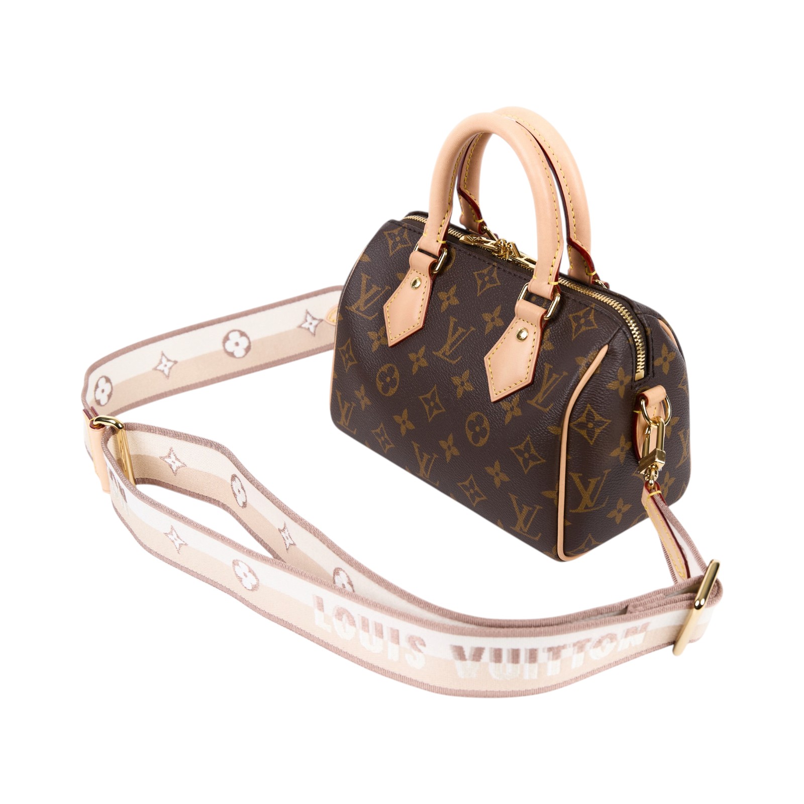 路易威登 LOUIS VUITTON Speedy Bandoulière 20 米色 帆布 手提 斜背 波士頓包 M46222 晶片款  原廠盒子/防塵袋/背帶/鎖組/購買證明