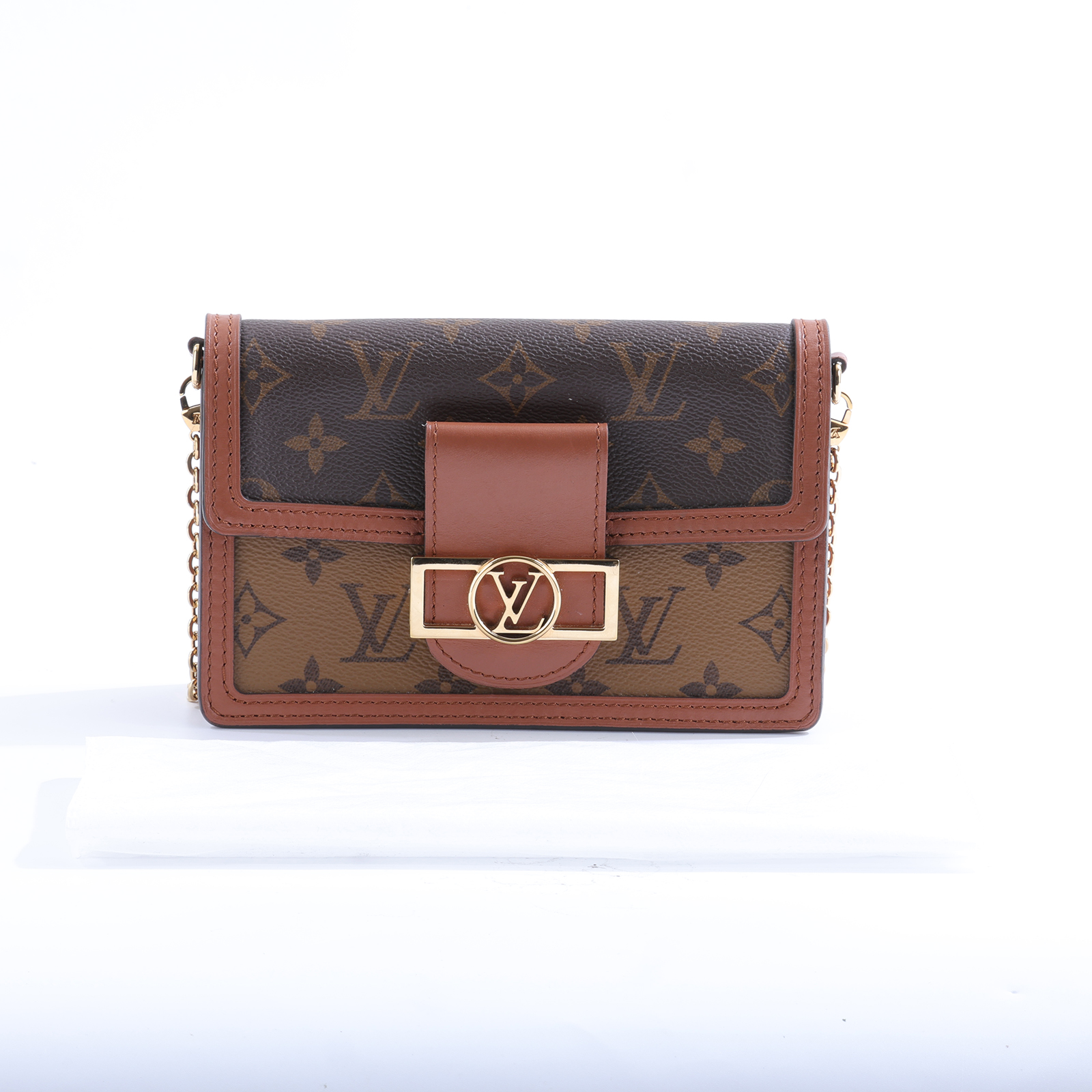 路易威登 LOUIS VUITTON Dauphine 鏈帶錢包 M68746 晶片款 原花DAUPHINE WOC 背帶