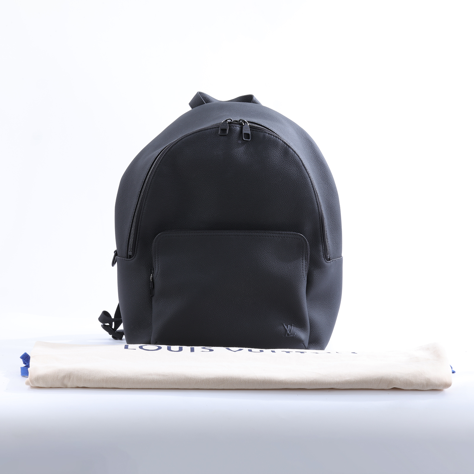 路易威登 LOUIS VUITTON Discovery Work 後背包 蠟面小牛皮 黑色 黑色金屬配件 M15259 晶片款  防塵袋