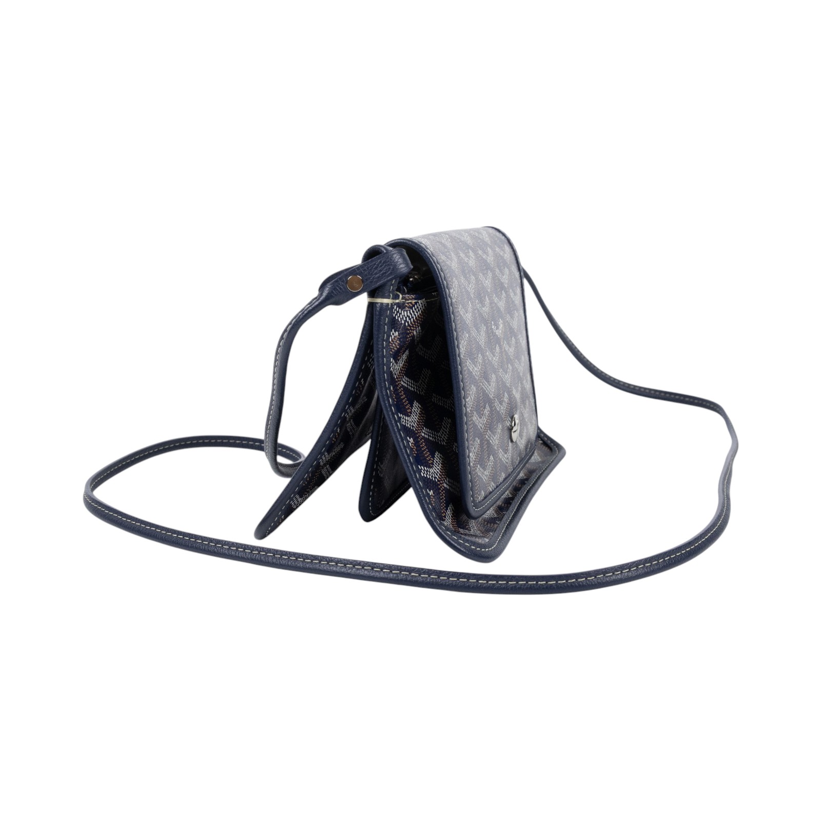 高雅德 GOYARD Plumet Pocket Wallet 肩背 隨身錢包 PLUMETPMLTY 深藍PLUMET 防塵袋