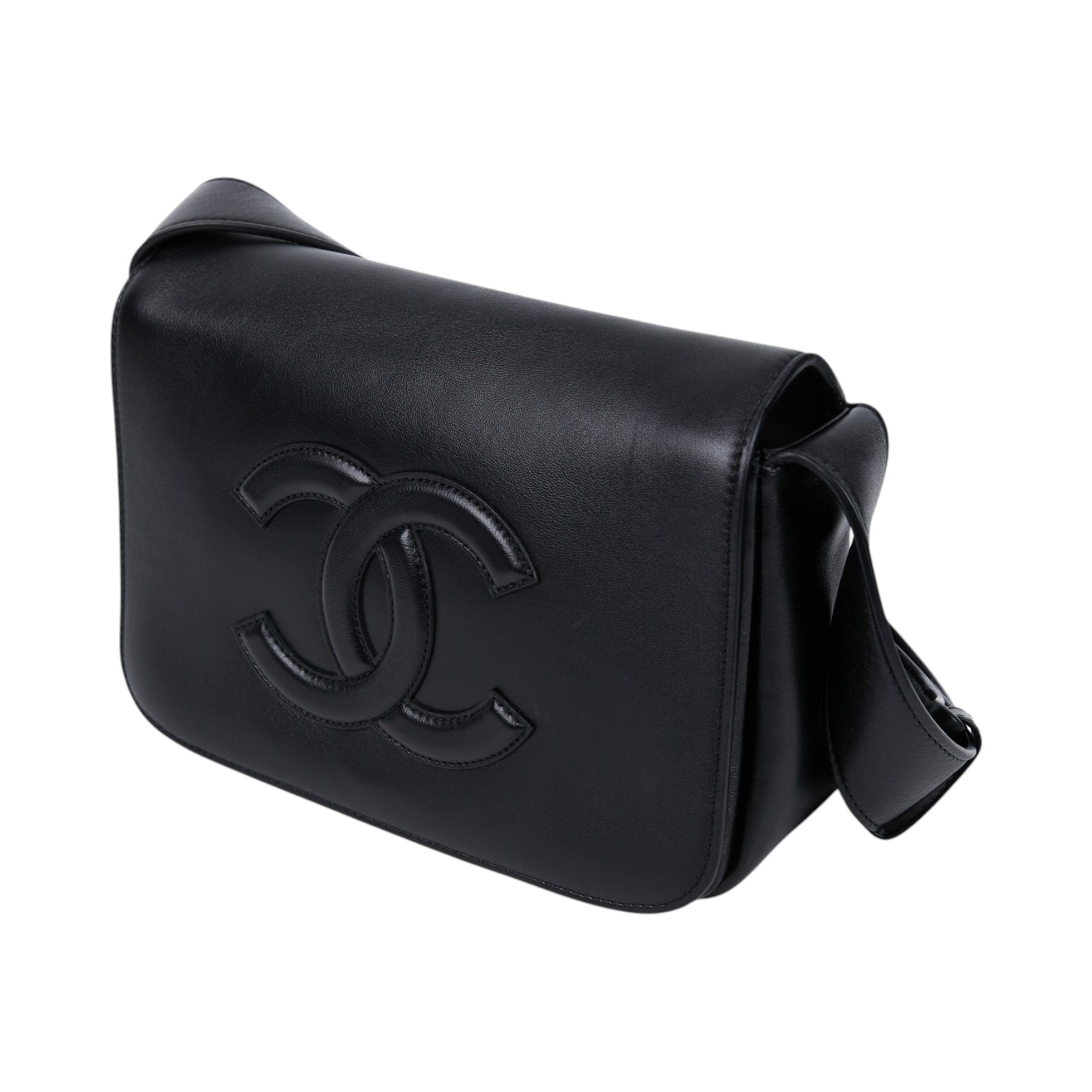 香奈兒 CHANEL 郵差包 AS6222 B24367 晶片款 黑雙C郵差包 防塵袋/購買證明正本