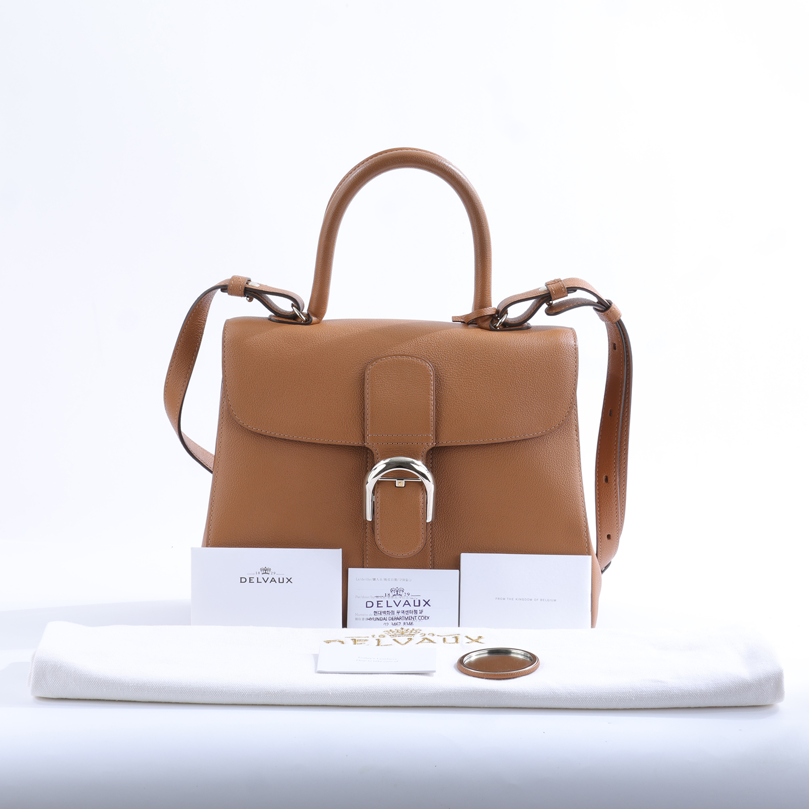 德爾沃 DELVAUX  Brillant MM 手提包 AA0405AAU024MDP 棕BRILLANT MM 防塵袋/背帶