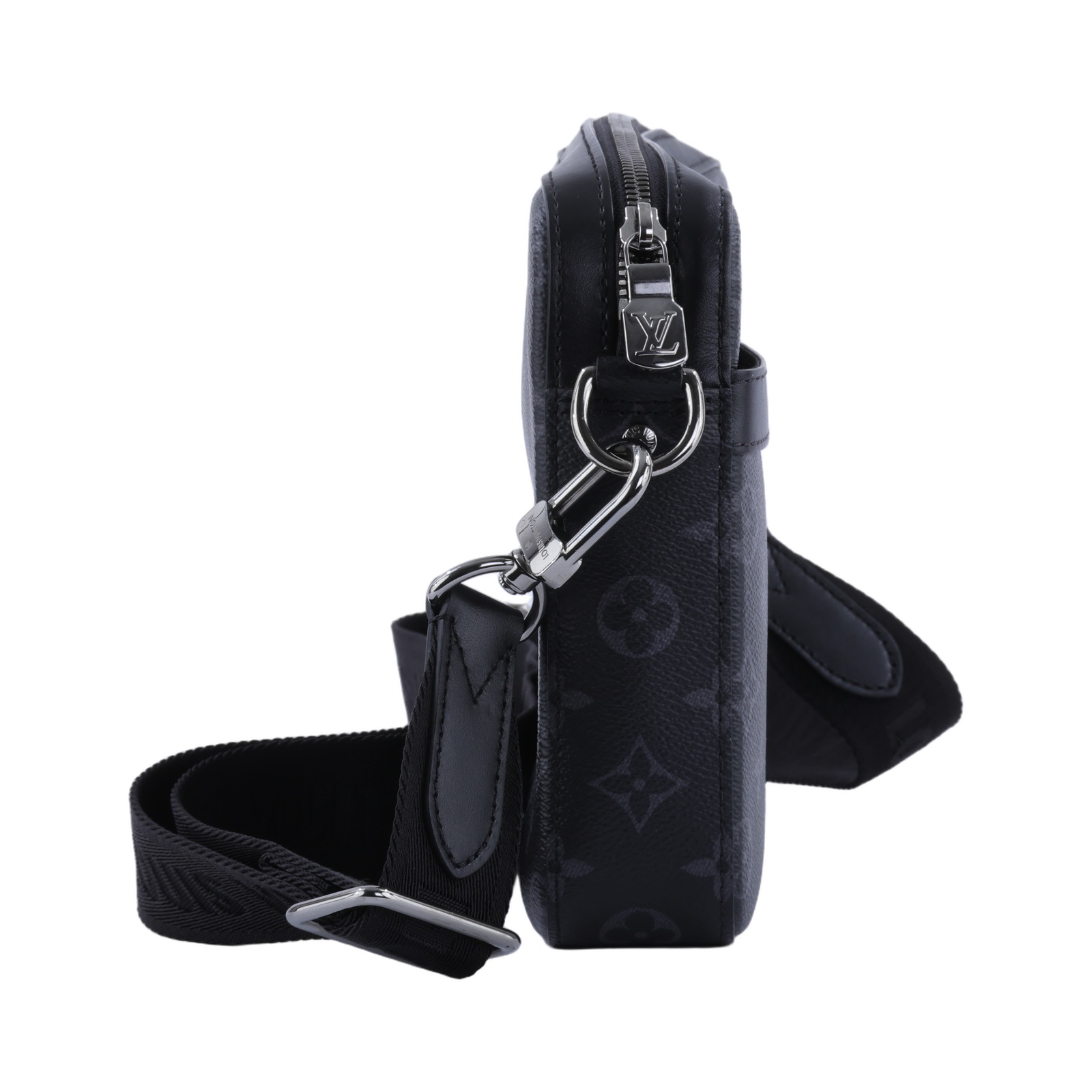 路易威登 LOUIS VUITTON Trio 郵差包 Eclipse帆布 黑色 灰色 M69443 晶片款  日本購買證明正本/防塵袋/原廠盒子/內袋2/背帶