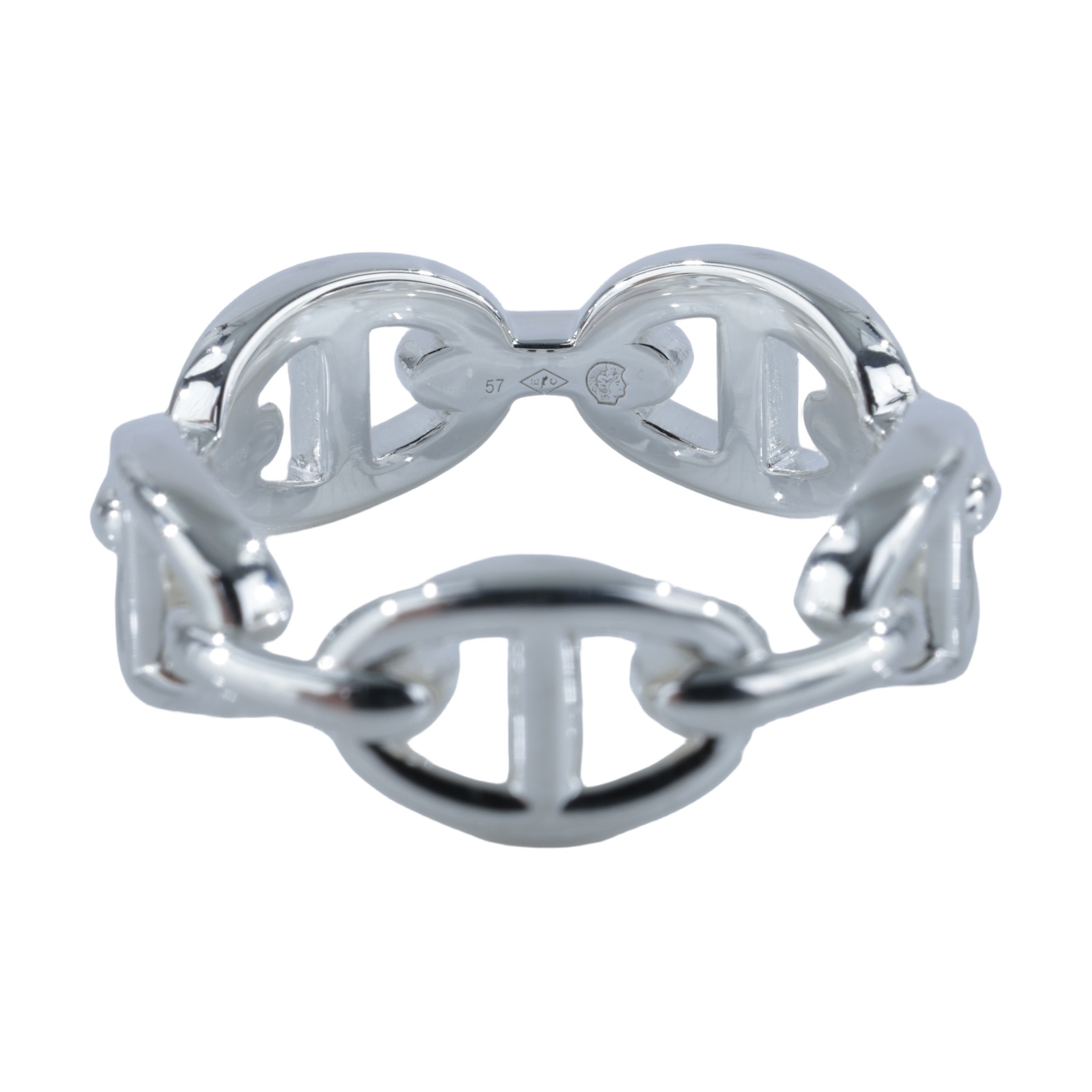 愛馬仕 Hermes Chaine dancre Enchainee 豬鼻子 戒指 H109507Bv00057 /25G461916/#57  原廠盒子/購買證明影本