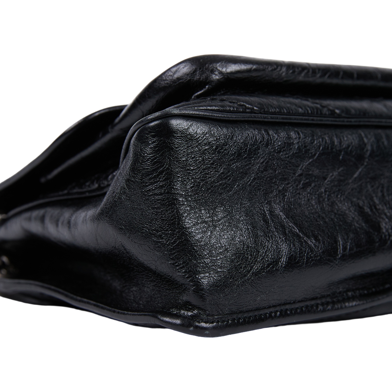 聖羅蘭 YSL SAINT LAURENT Niki 復古皮革 中型手袋 銀色五金 6331580EN04 黑NIKI MEDIUM 防塵袋/購買證明/原廠文件