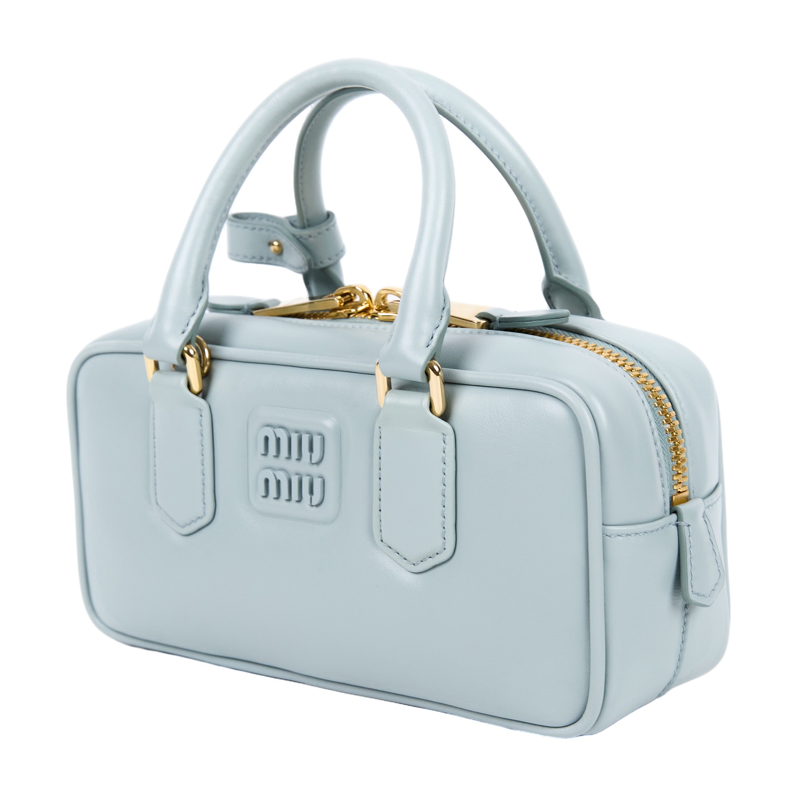 繆繆 MIU MIU Arcadie 皮革 手袋 標準 5BB142_ACR3 湖水藍SOFTY PADDED 防塵袋/背帶/品控卡