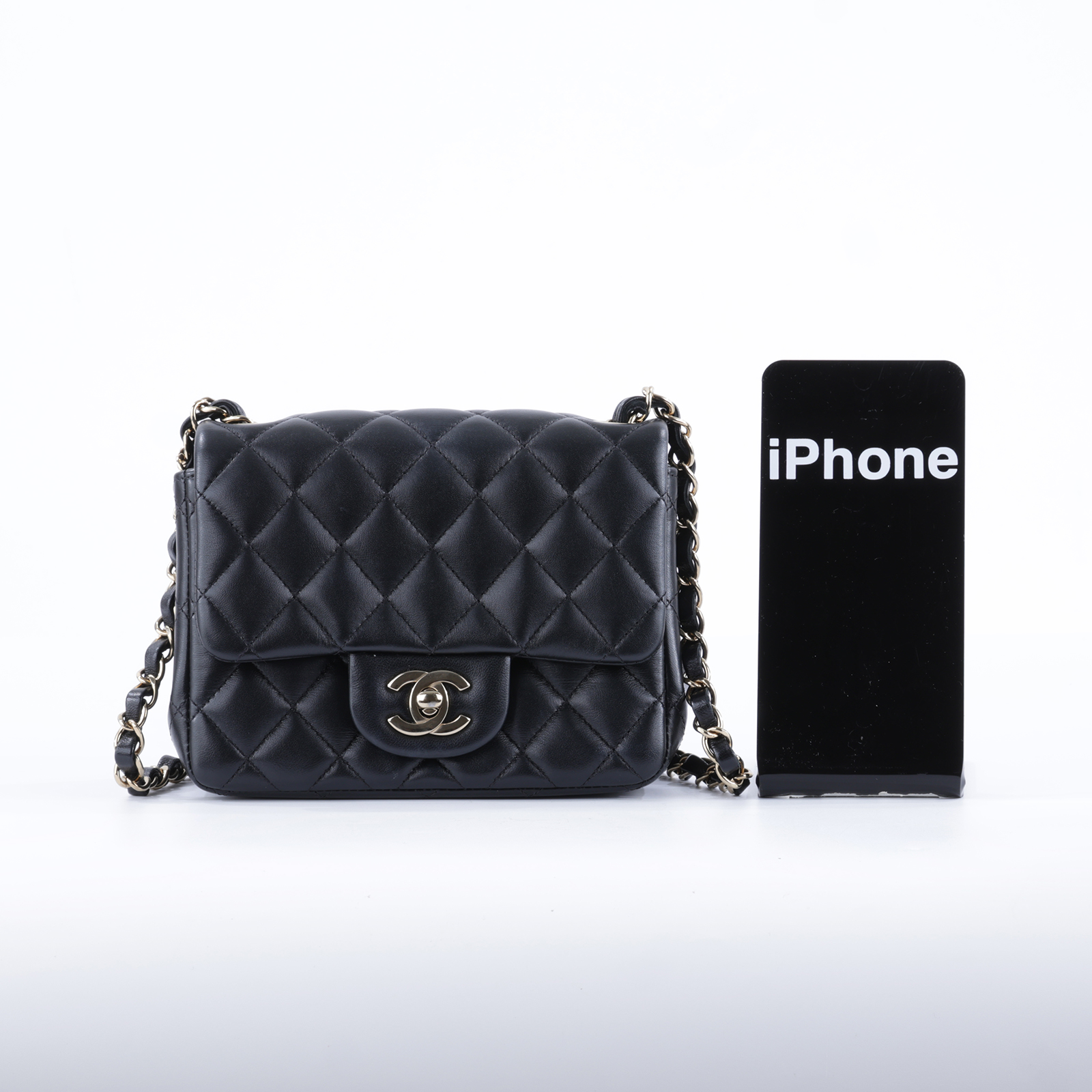 香奈兒 CHANEL CF 方形 迷你 口蓋包 A35200 Y04059 晶片款 黑金羊方胖COCO 17 原廠盒子/防塵袋/購買證明影本/原廠文件