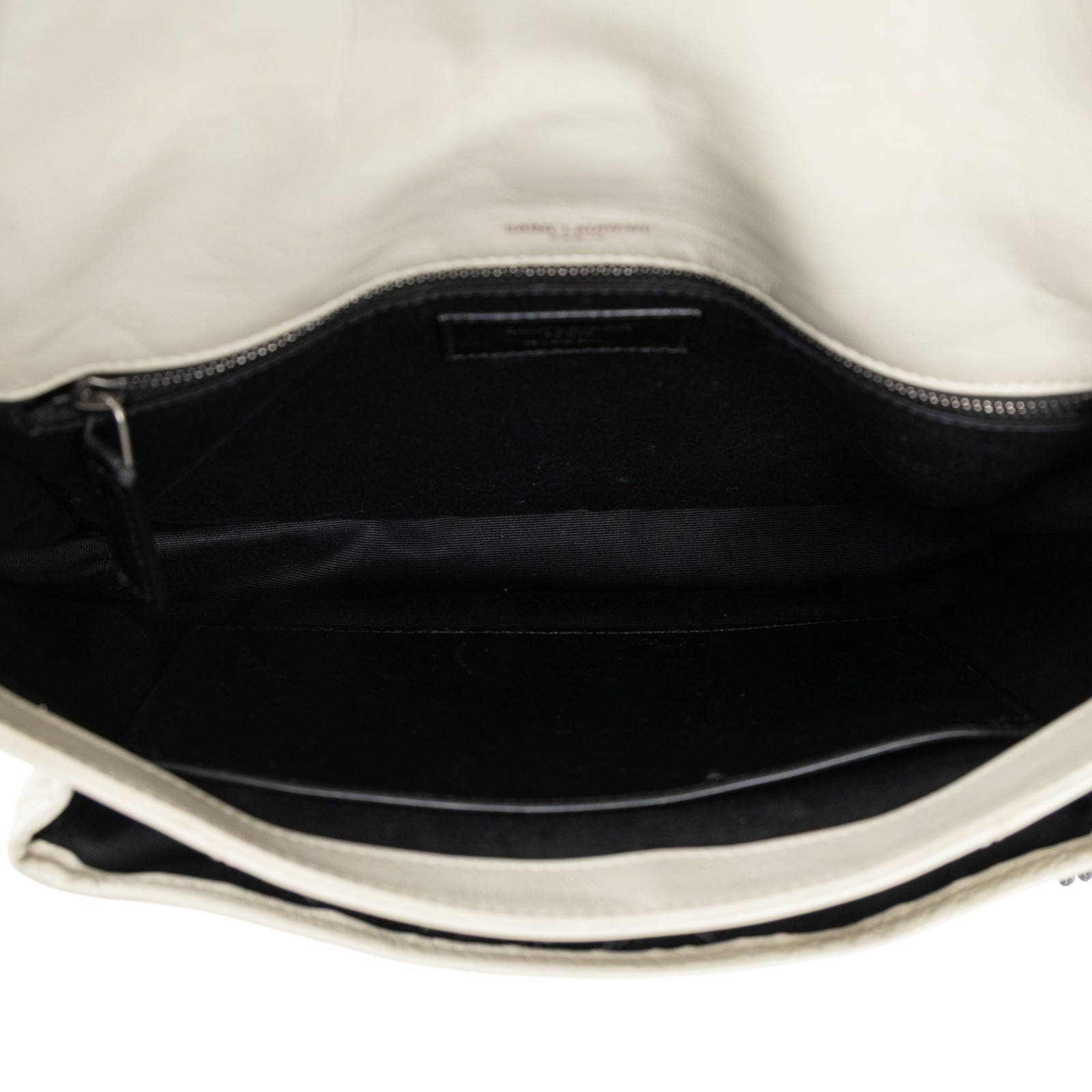 聖羅蘭 YSL SAINT LAURENT Niki 復古皮革 中型手袋 銀色五金 6331580EN04 白色NIKI 中號 無附屬品