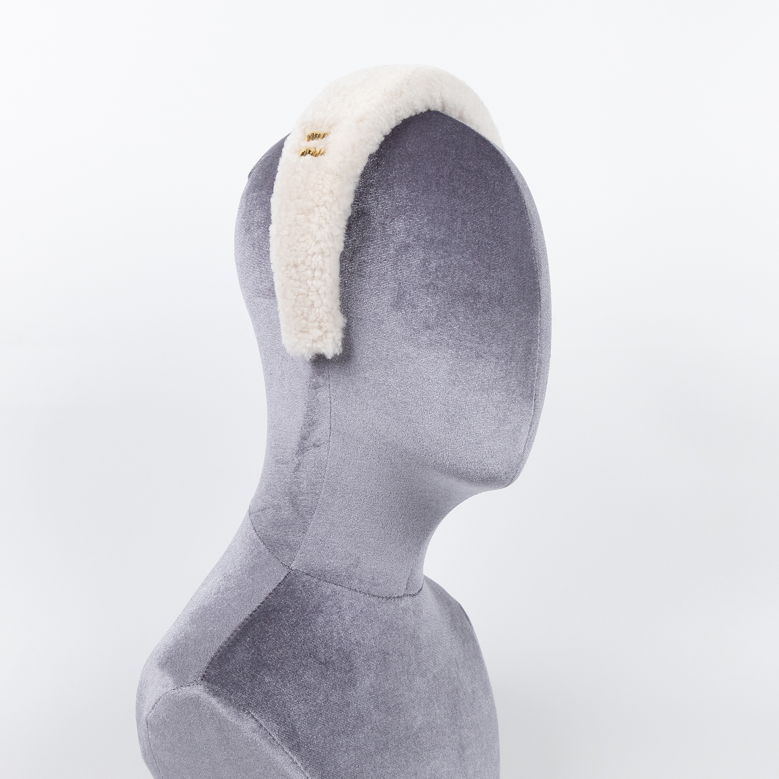 繆繆 MIU MIU 羊絨皮頭帶 Shearling Headband 5IH025_2F7T 白羊絨髮箍 原廠盒子/防塵袋