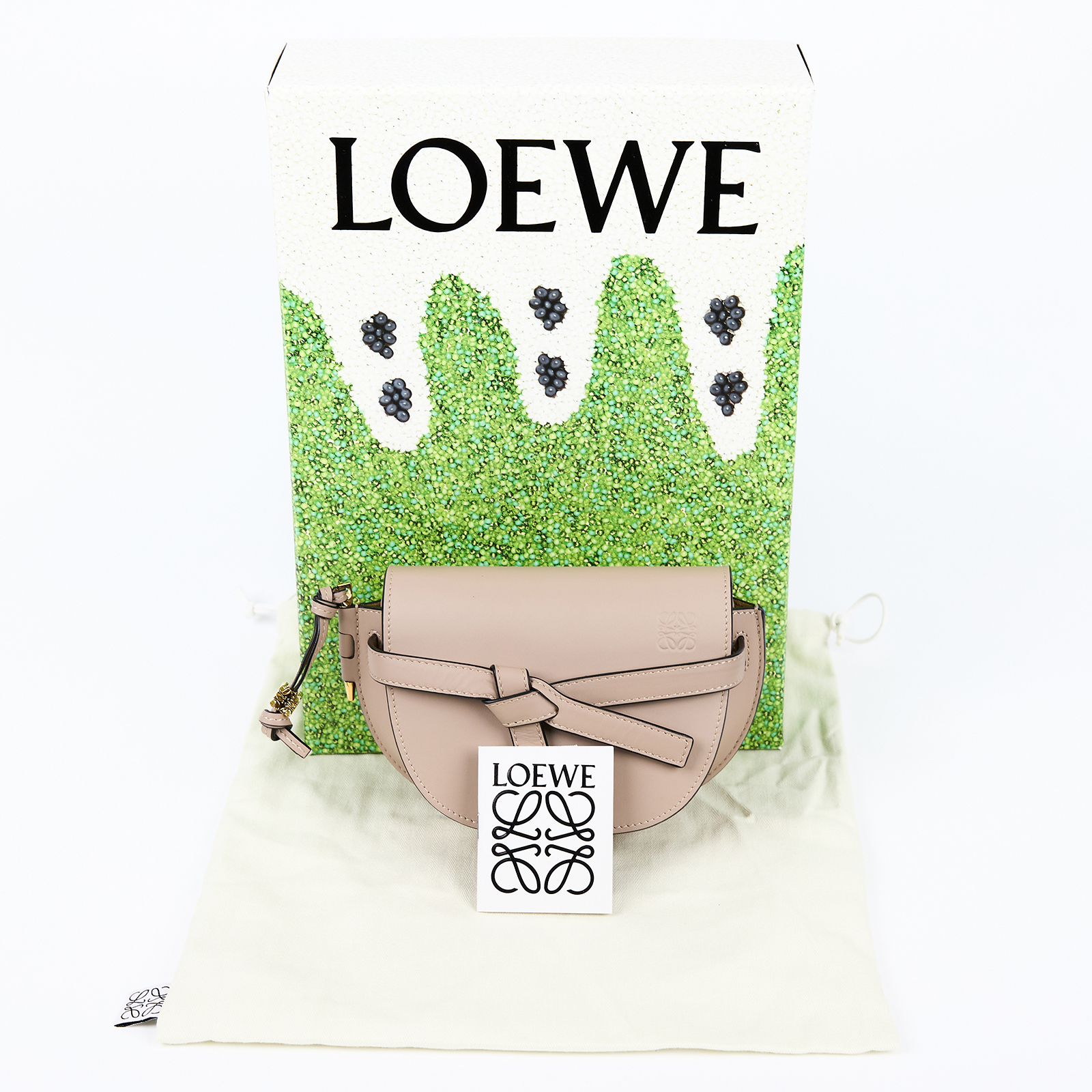 羅意威 LOEWE Mini Gate Dual bag 迷你 小牛皮 肩背包 帆布背帶 A650N46X13 沙色GATE MINI 原廠盒子/防塵袋