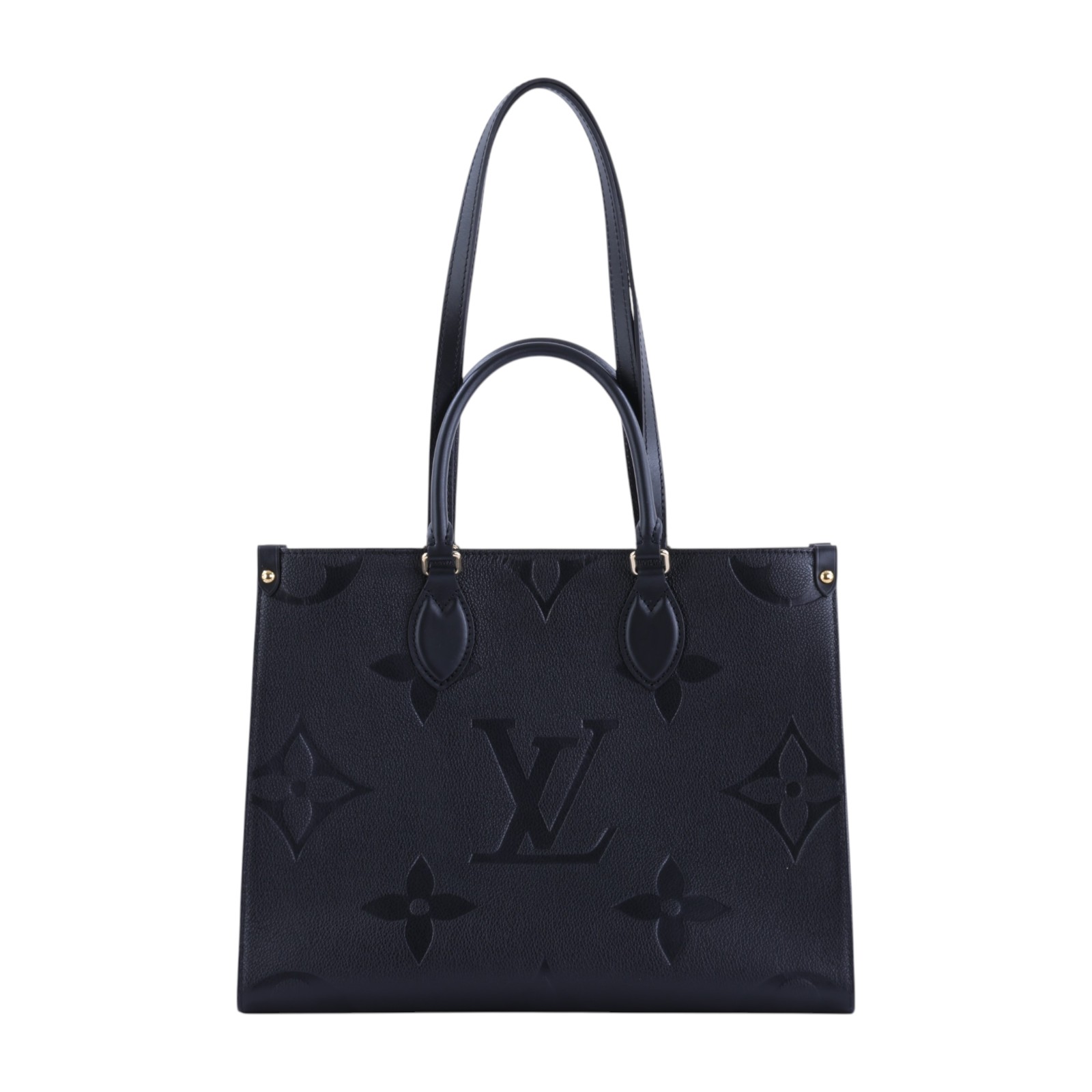 路易威登 LOUIS VUITTON OnTheGo MM 黑色 壓花 手提 肩背包 M45595 晶片款 黑壓紋ON THE GO MM 原廠盒子/防塵袋