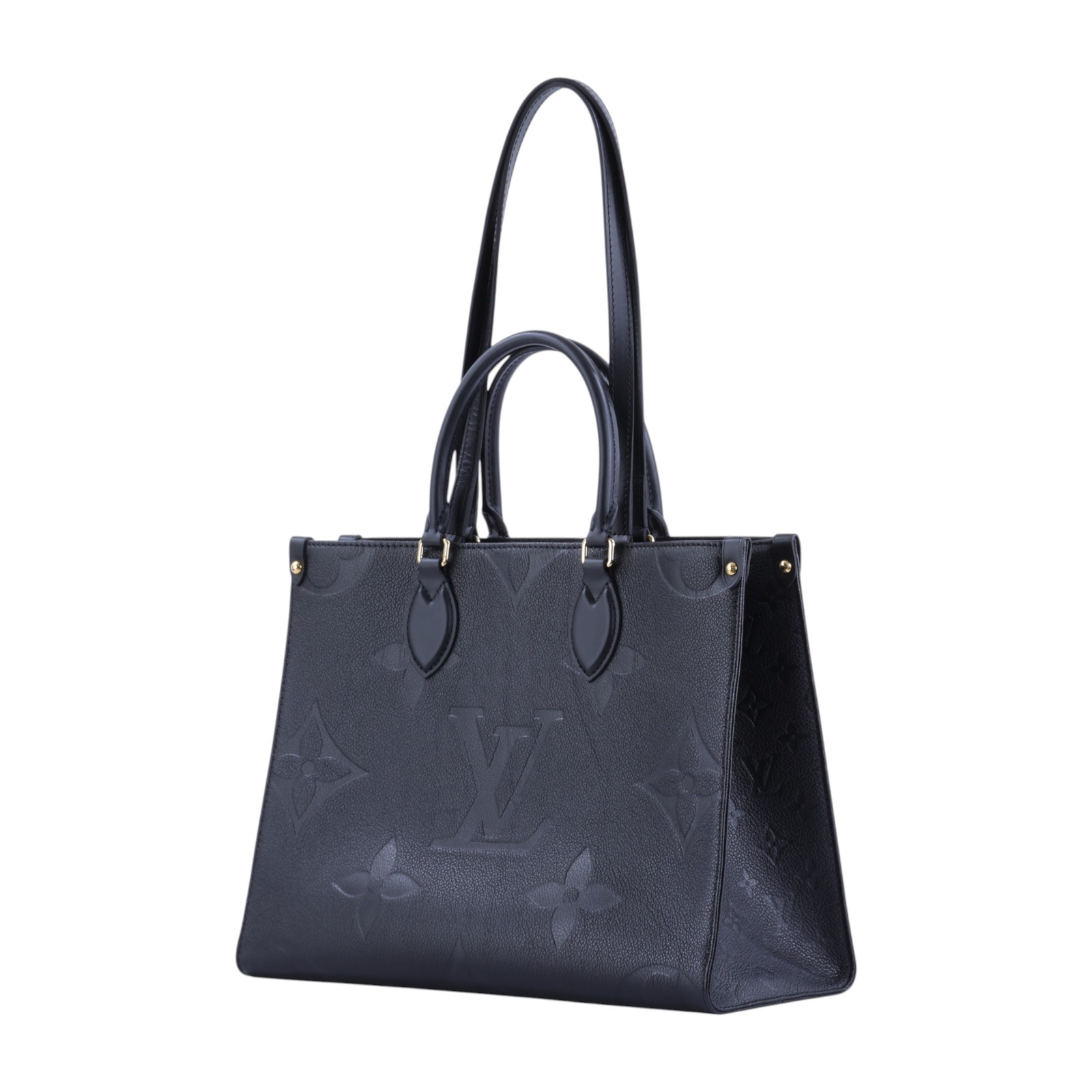 路易威登 LOUIS VUITTON OnTheGo MM 黑色 壓花 手提 肩背包 M45595 晶片款 黑壓紋ON THE GO MM 原廠盒子/防塵袋